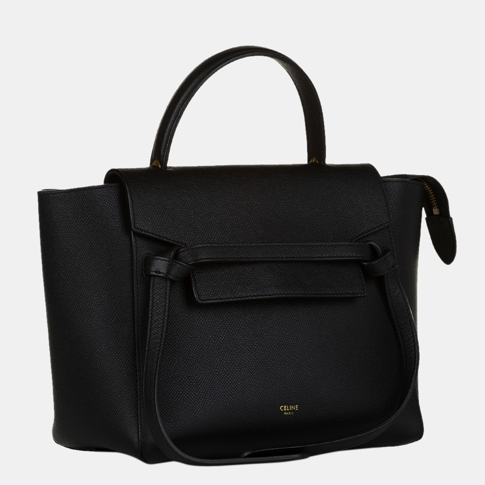 

Celine Black Belt Leather Satchel