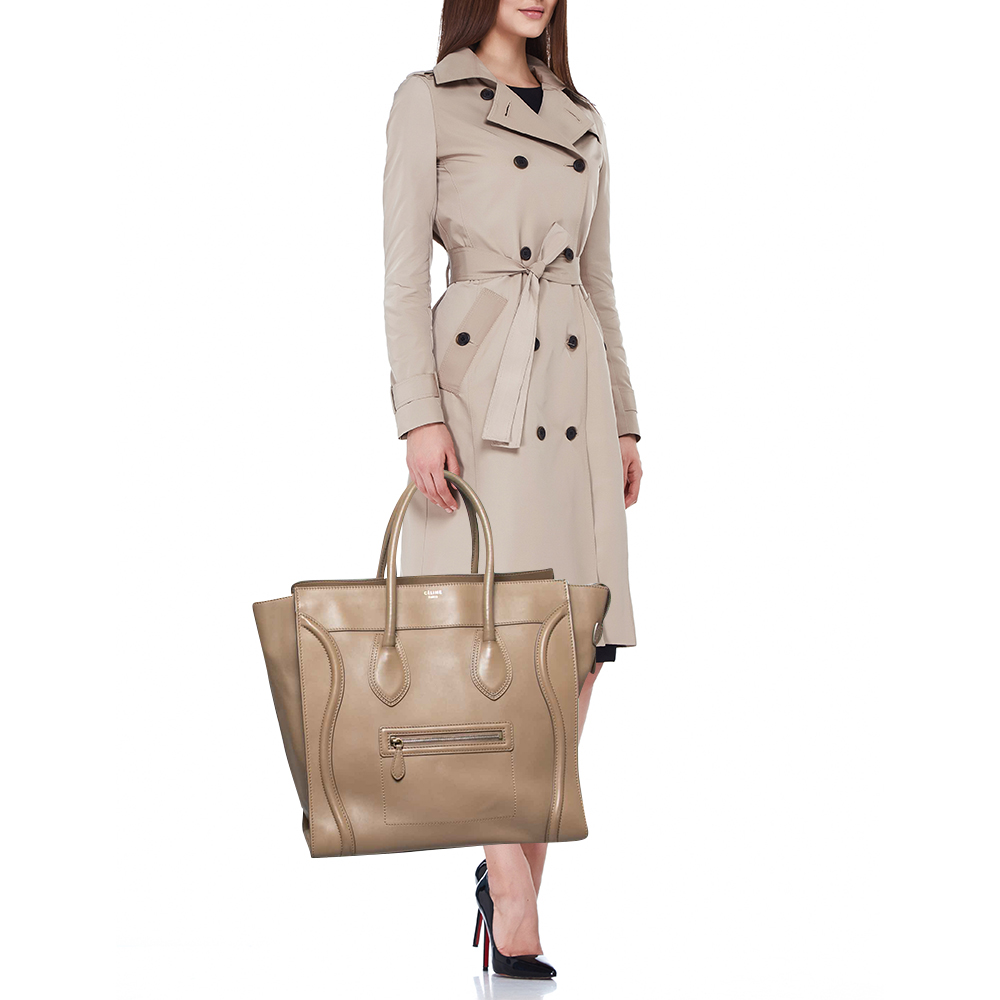 

Celine Beige Leather Large Luggage Tote