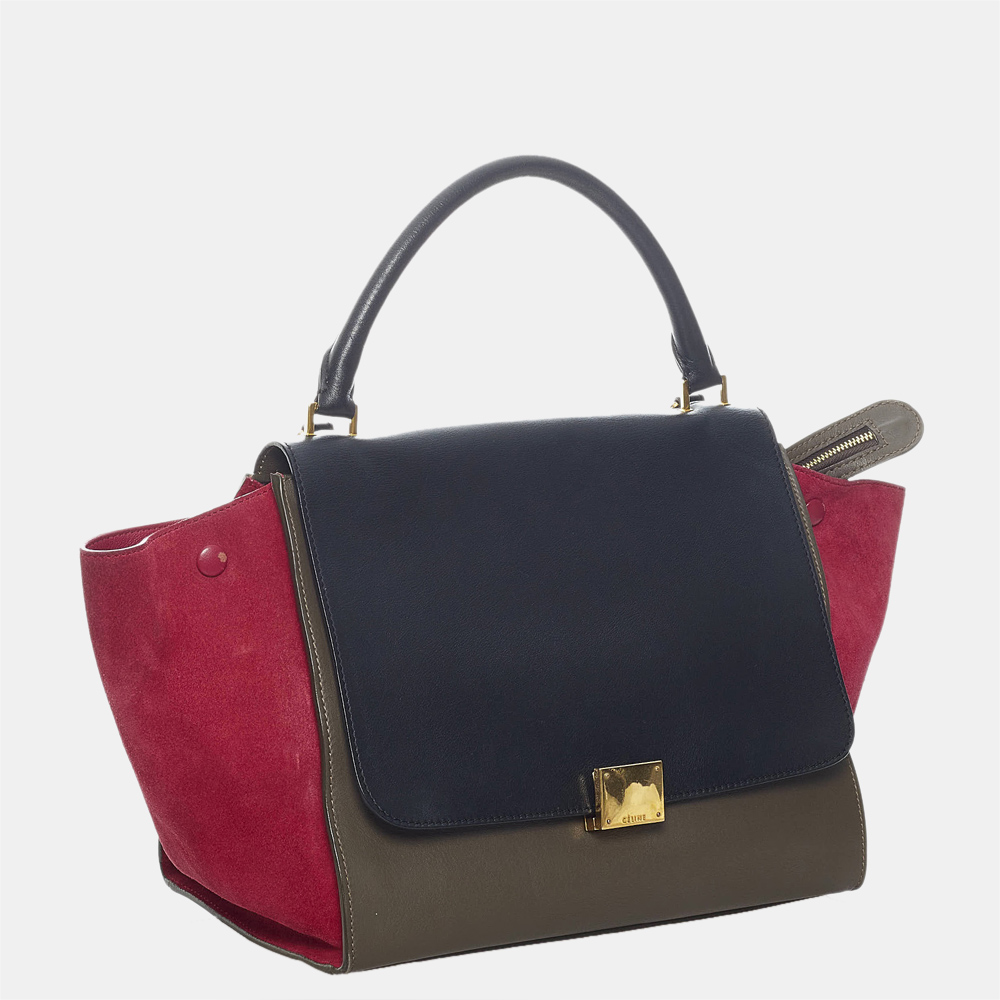 

Celine Grey/Multi Tricolor Trapeze Leather Satchel