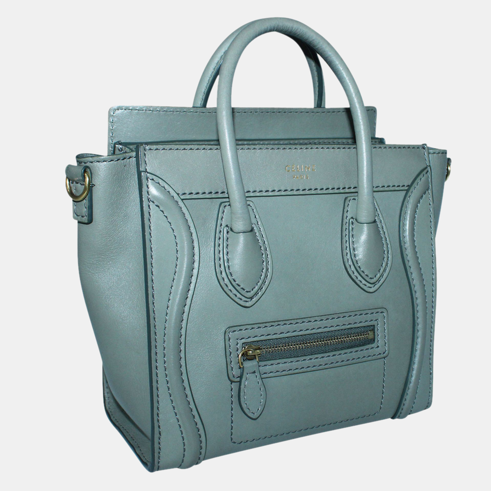 

Celine Green Leather Micro Luggage Bag