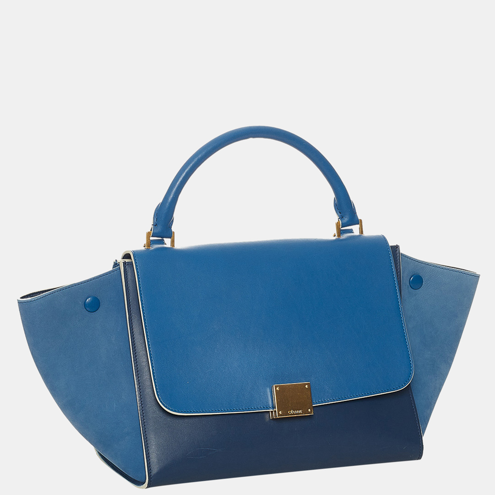 

Celine Blue Trapeze Leather Satchel