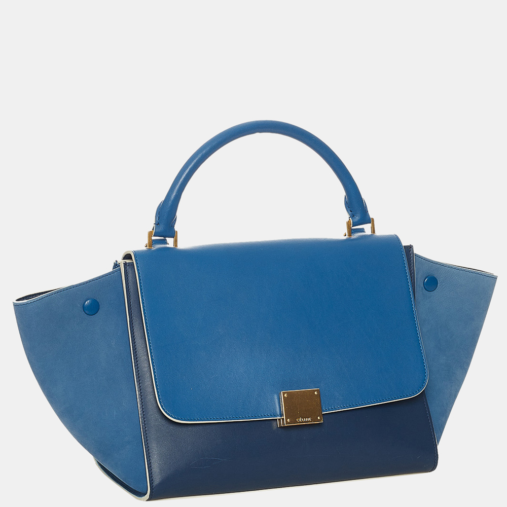 

Celine Blue Trapeze Leather Satchel