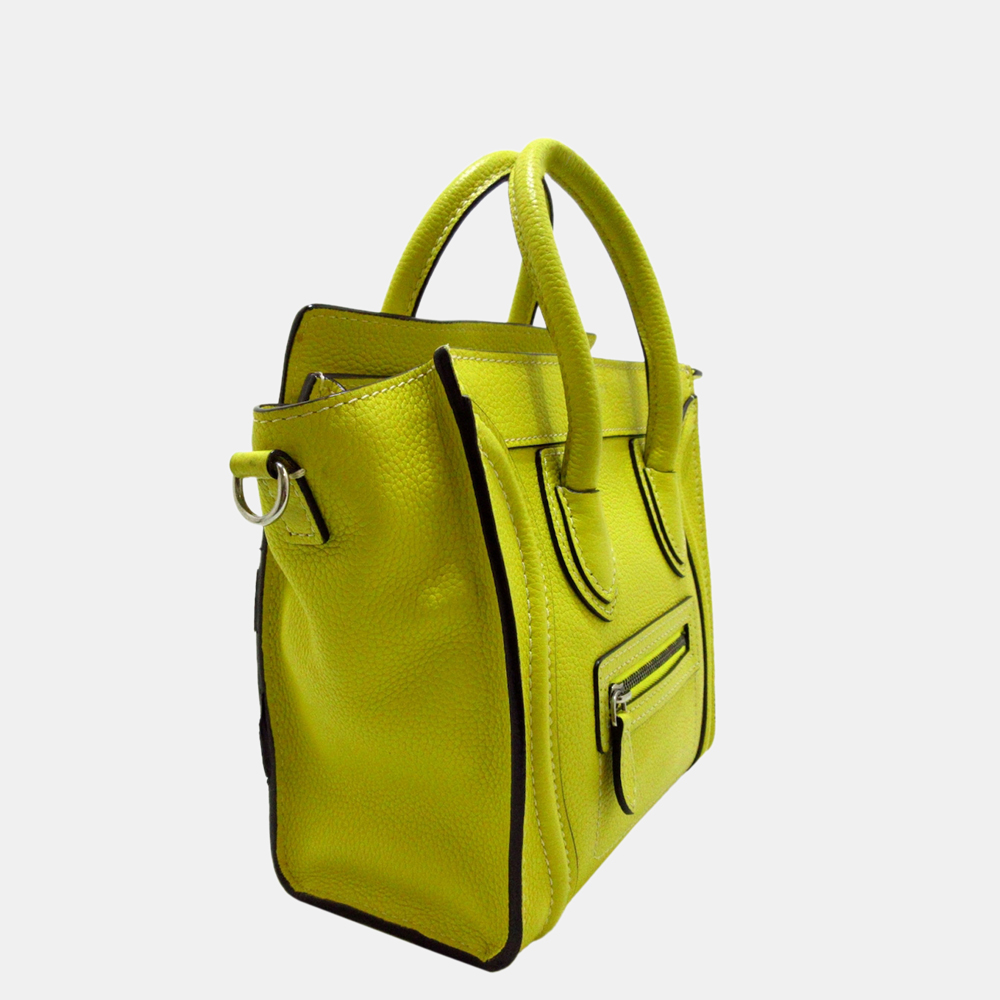 

Celine Yellow Nano Luggage Tote Leather Satchel