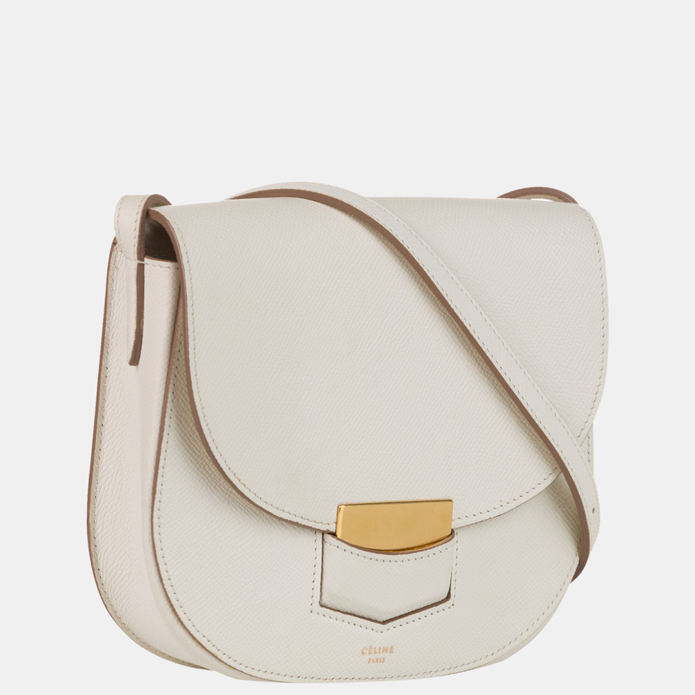 

Celine White Trotteur Leather Crossbody Bag