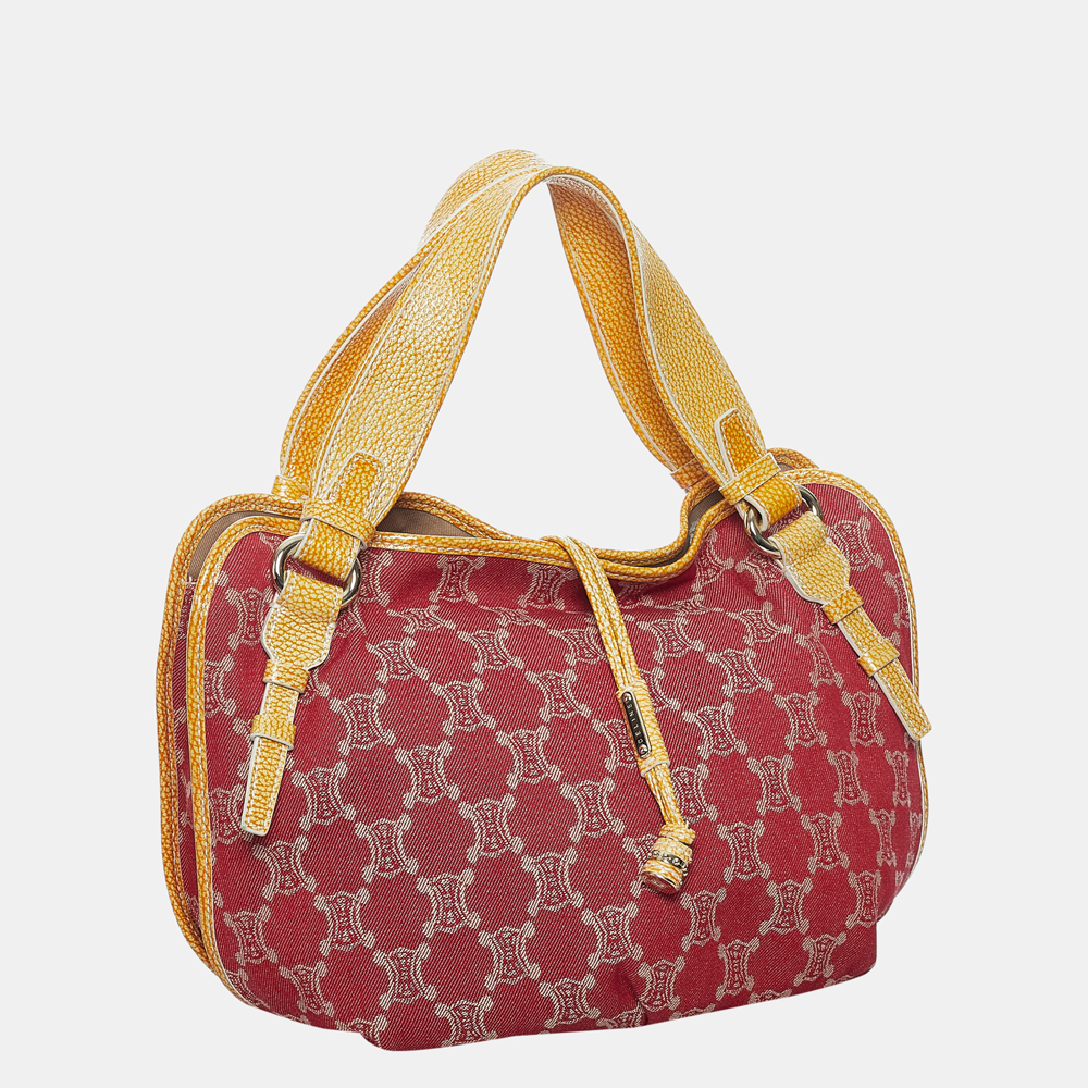 

Celine Brown/Red Macadam Bittersweet Canvas Handbag