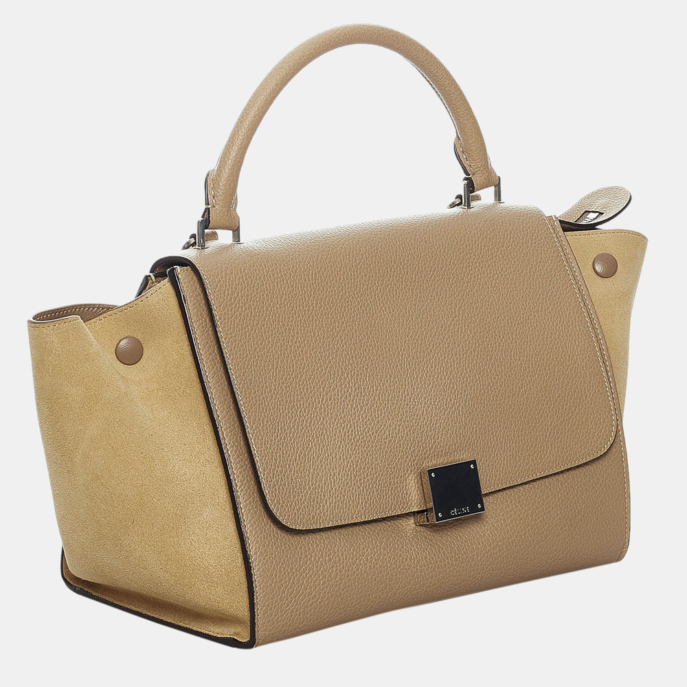 

Celine Beige/Brown Medium Trapeze Leather Satchel