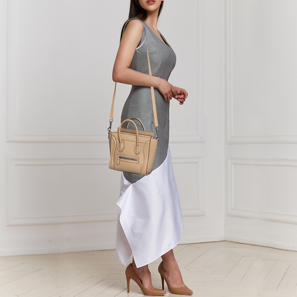 

Céline Beige Leather Nano Luggage Tote