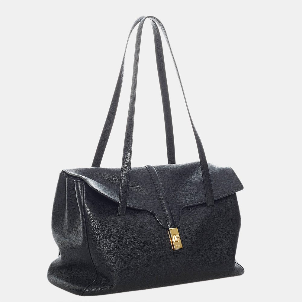 

Celine Black Large Soft 16 Leather Shoulder Bag
