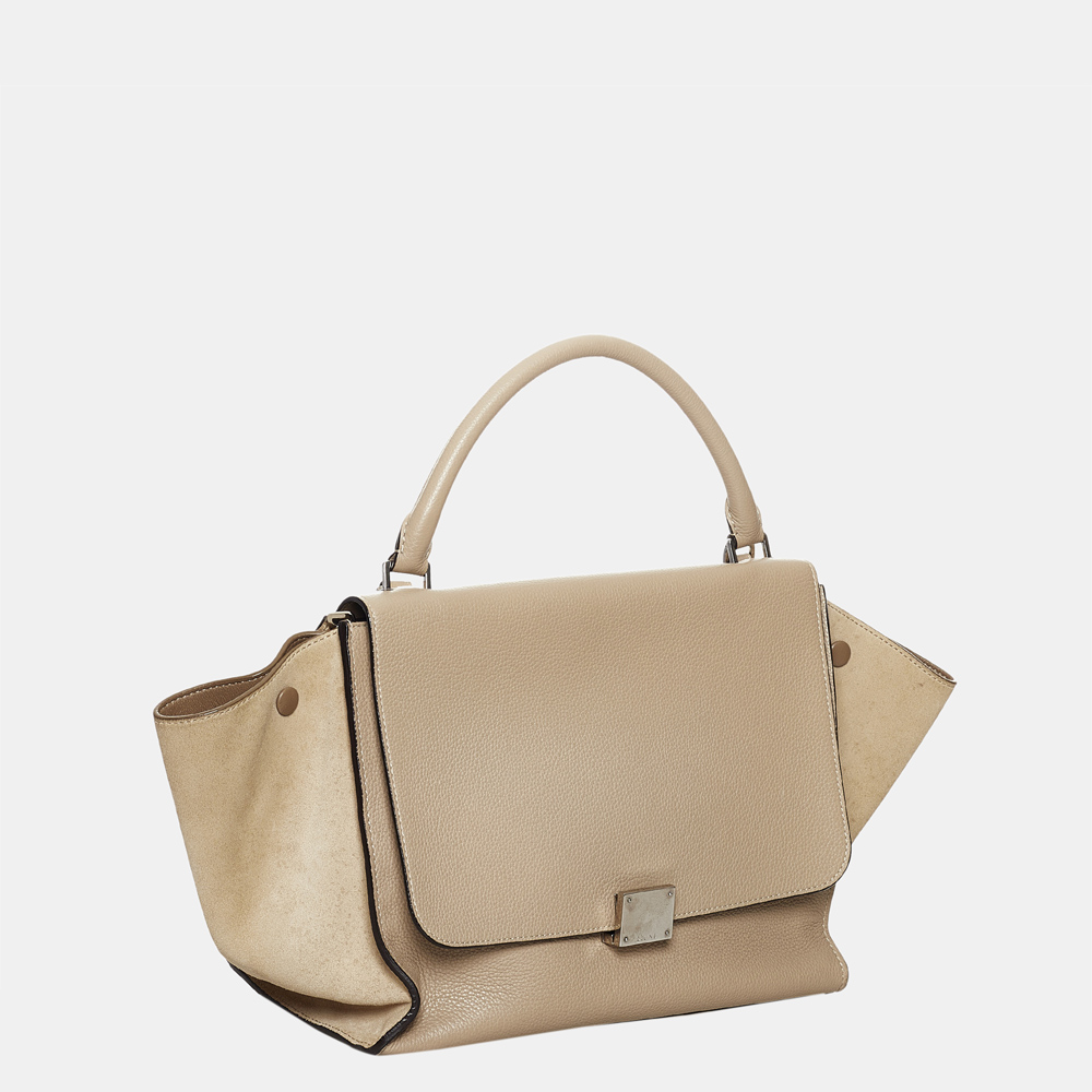 

Celine Beige/Brown Medium Trapeze Leather Satchel