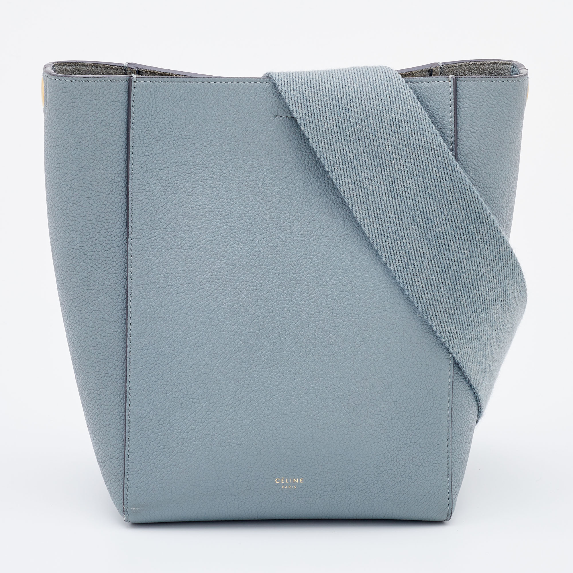 

Celine Grey Leather Small Sangle Bucket Bag