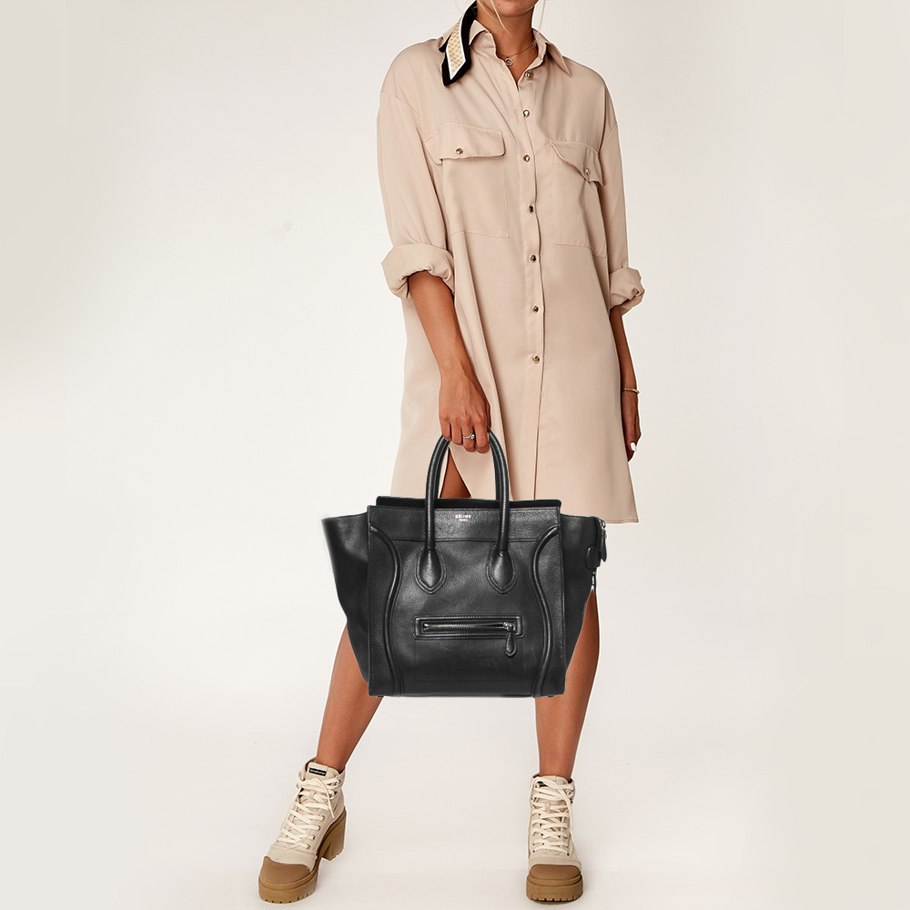 

Celine Black Leather Small Luggage Tote