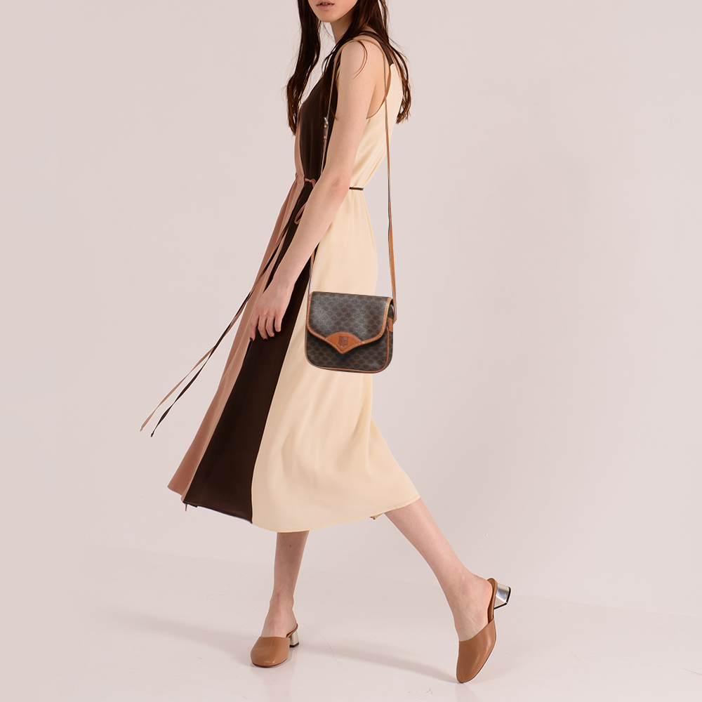 

Celine Brown Macadam Coated Canvas and Leather Flap Crossbody Bag