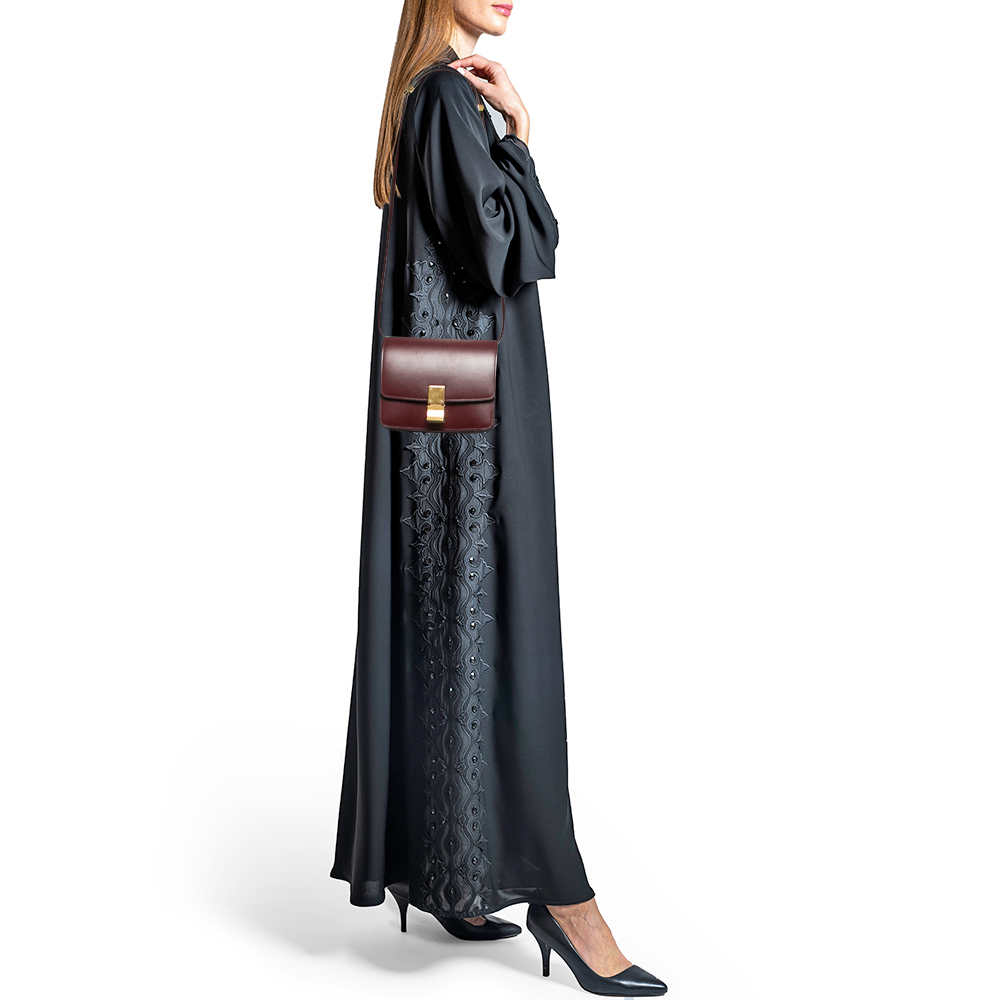 

Celine Burgundy Leather Small Classic Box Shoulder Bag