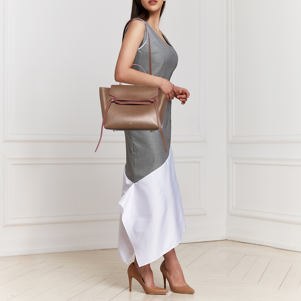 

Celine Brown Leather Mini Belt Top Handle Bag
