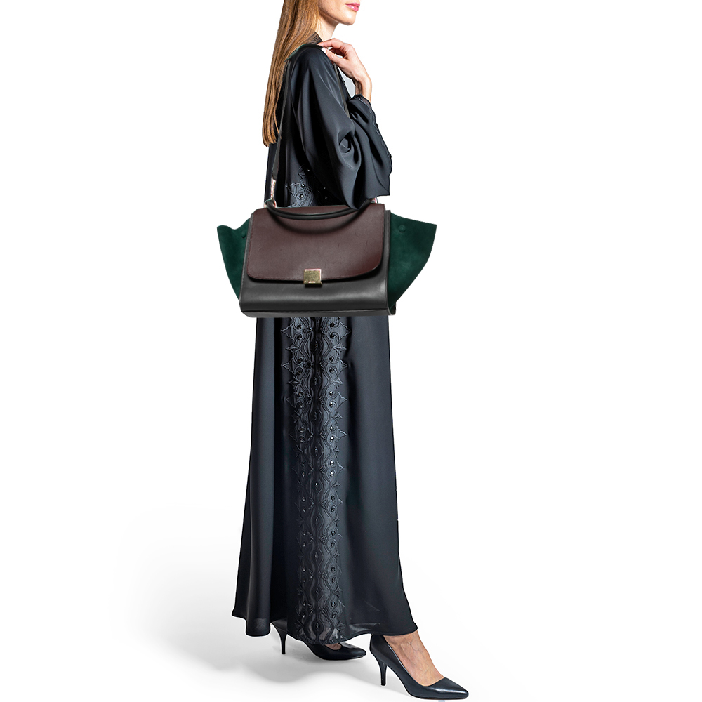

Celine Multicolor Suede and Leather Medium Trapeze Top Handle Bag
