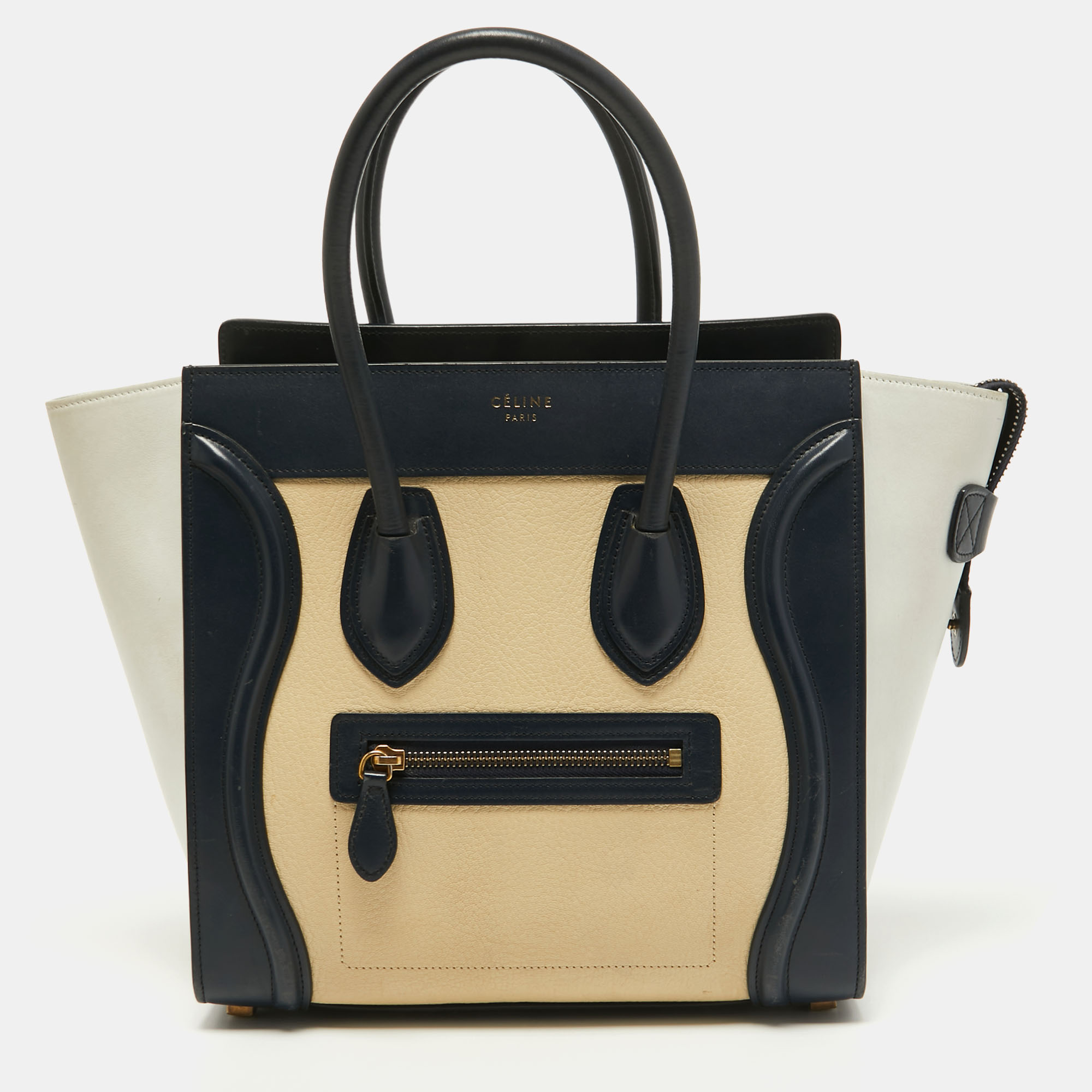 Pre Owned حقيبة سيلين مايكرو لاغيدج جلد ونوبوك ثلاثية اللون