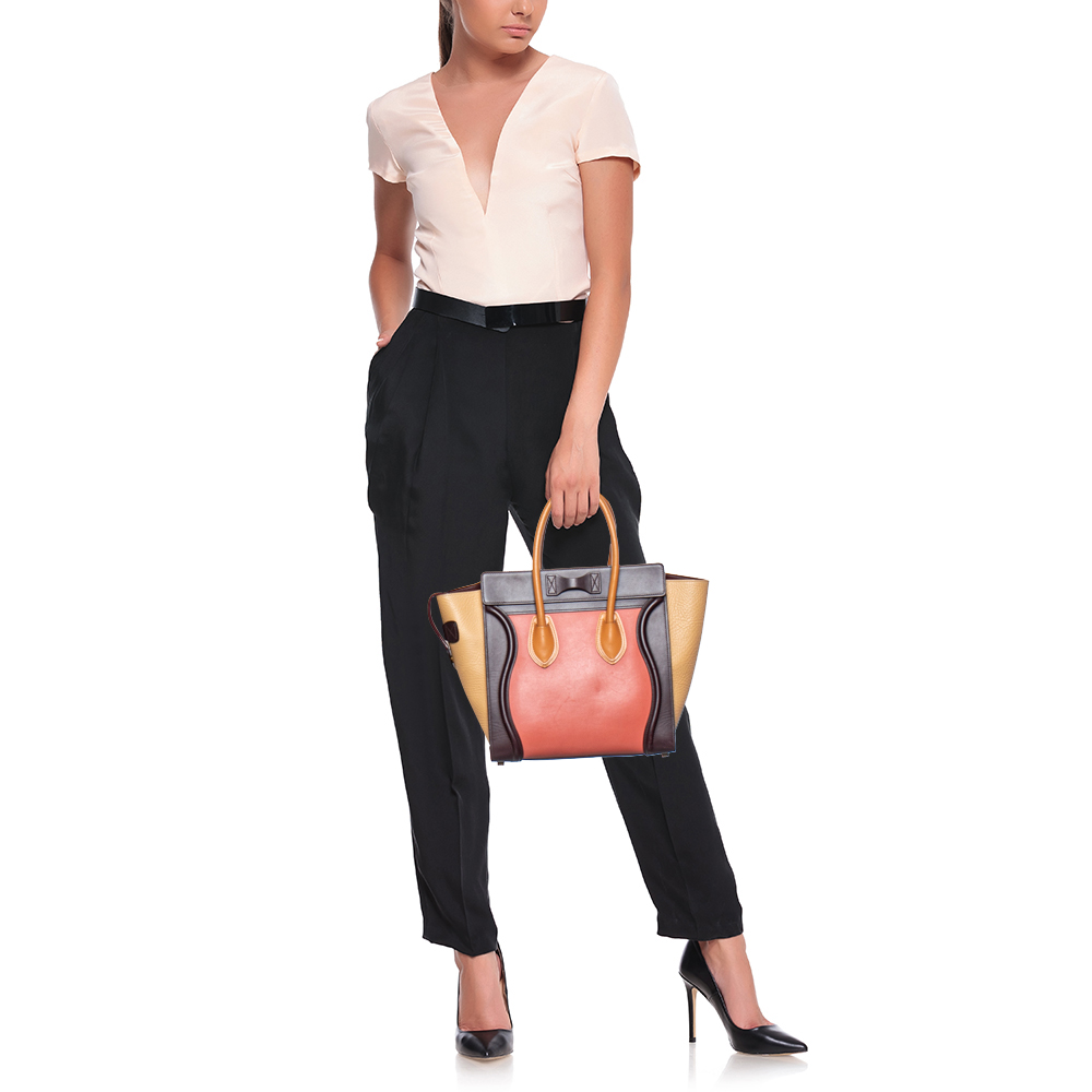 

Celine Multicolor Leather Micro Luggage Tote