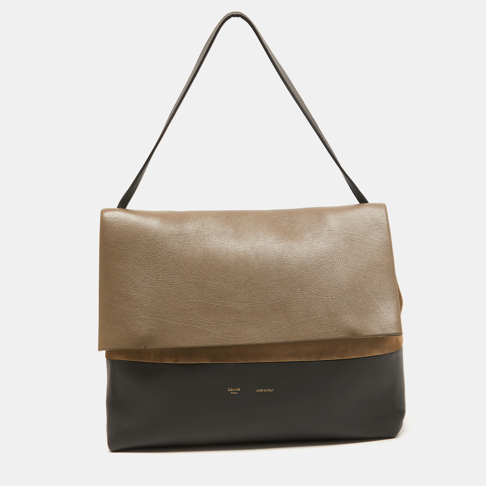 Pre-owned Celine Black/grey Leather All Soft Shoulder Bag