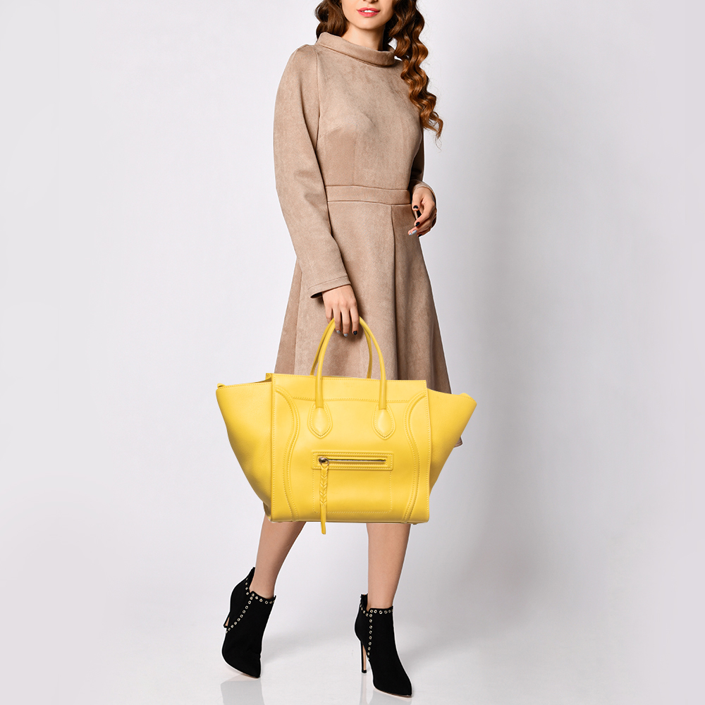 

Celine Yellow Leather Medium Phantom Luggage Tote