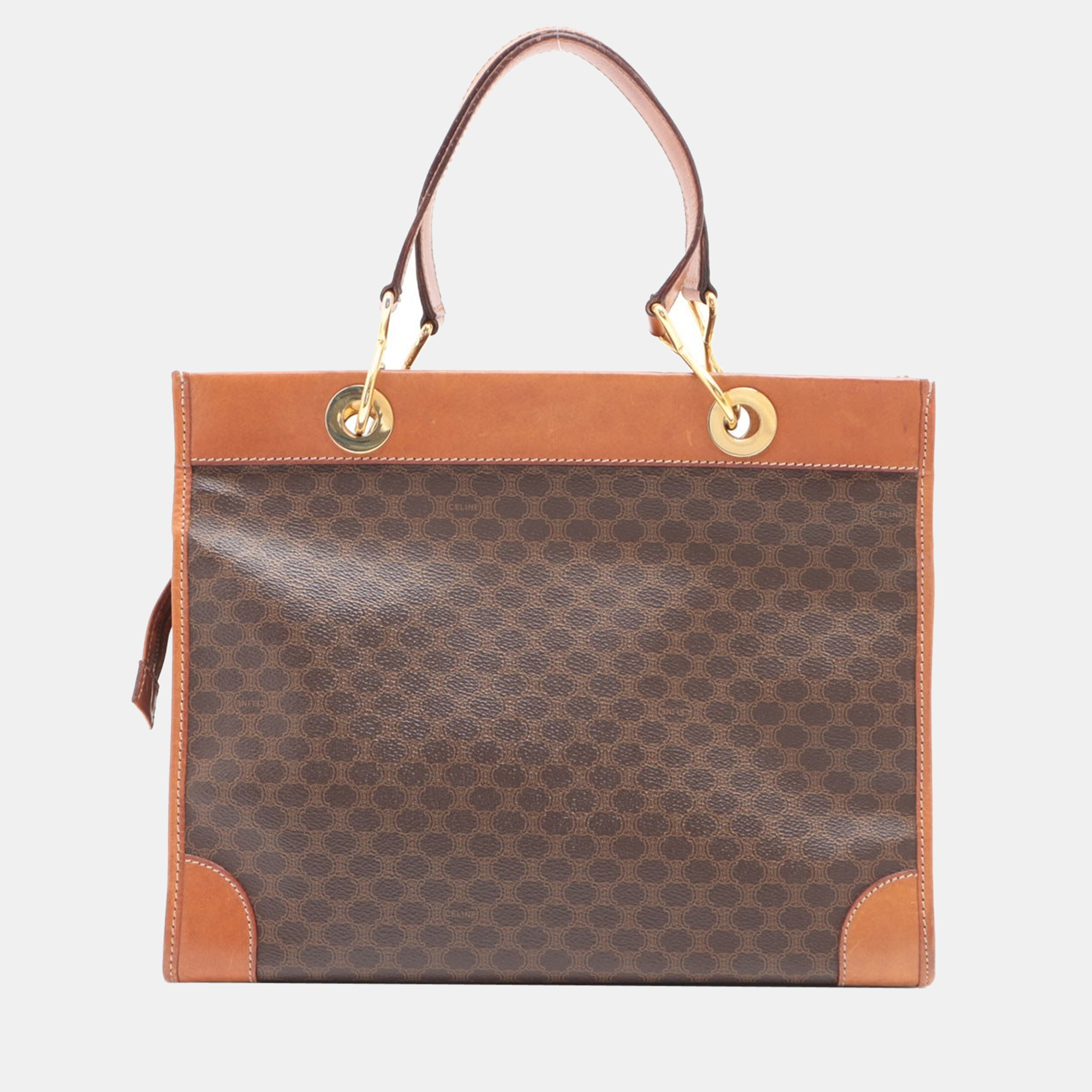 

CELINE Macadam PVC Hand bag Brown
