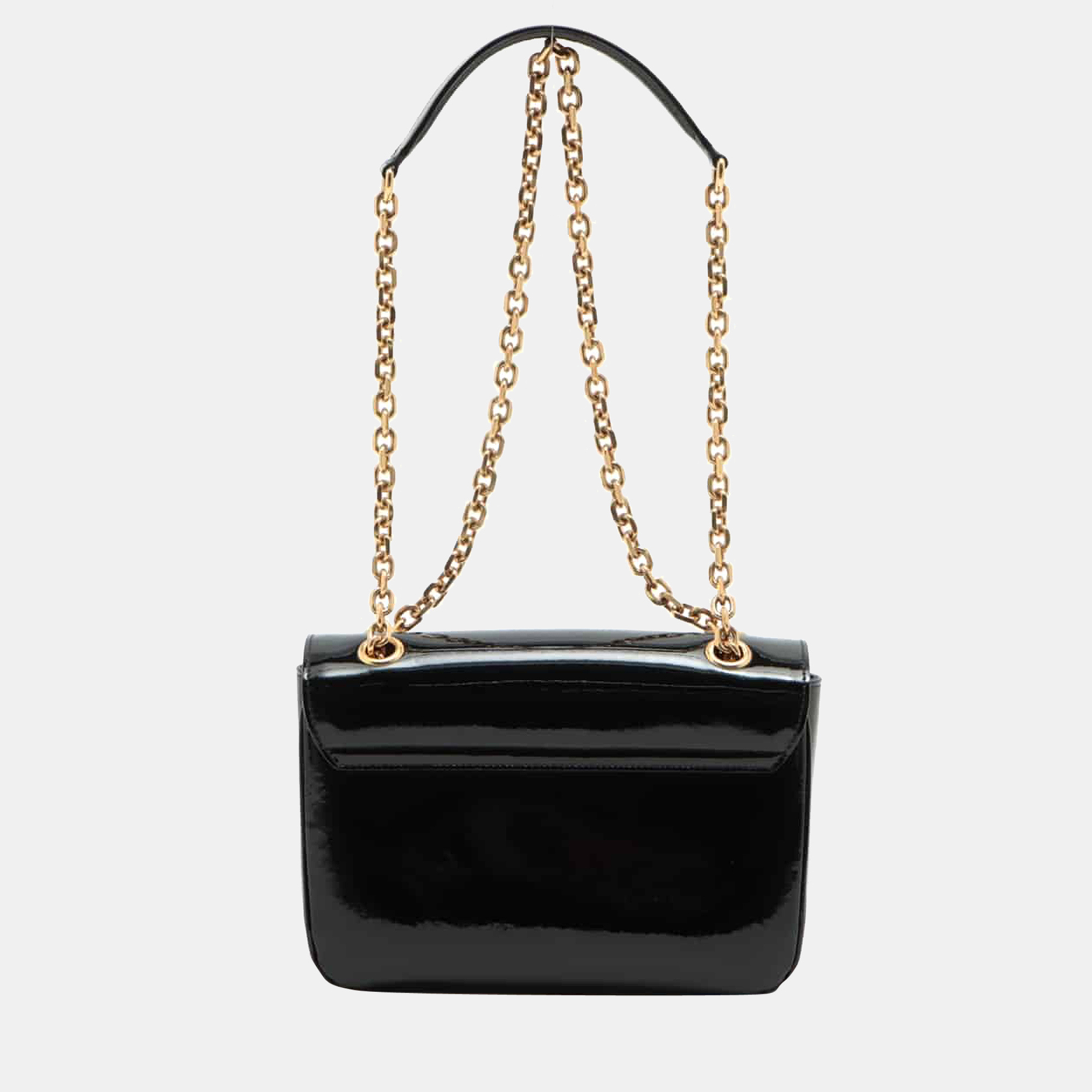 

CELINE Sees Patent leather Chain shoulder bag Black