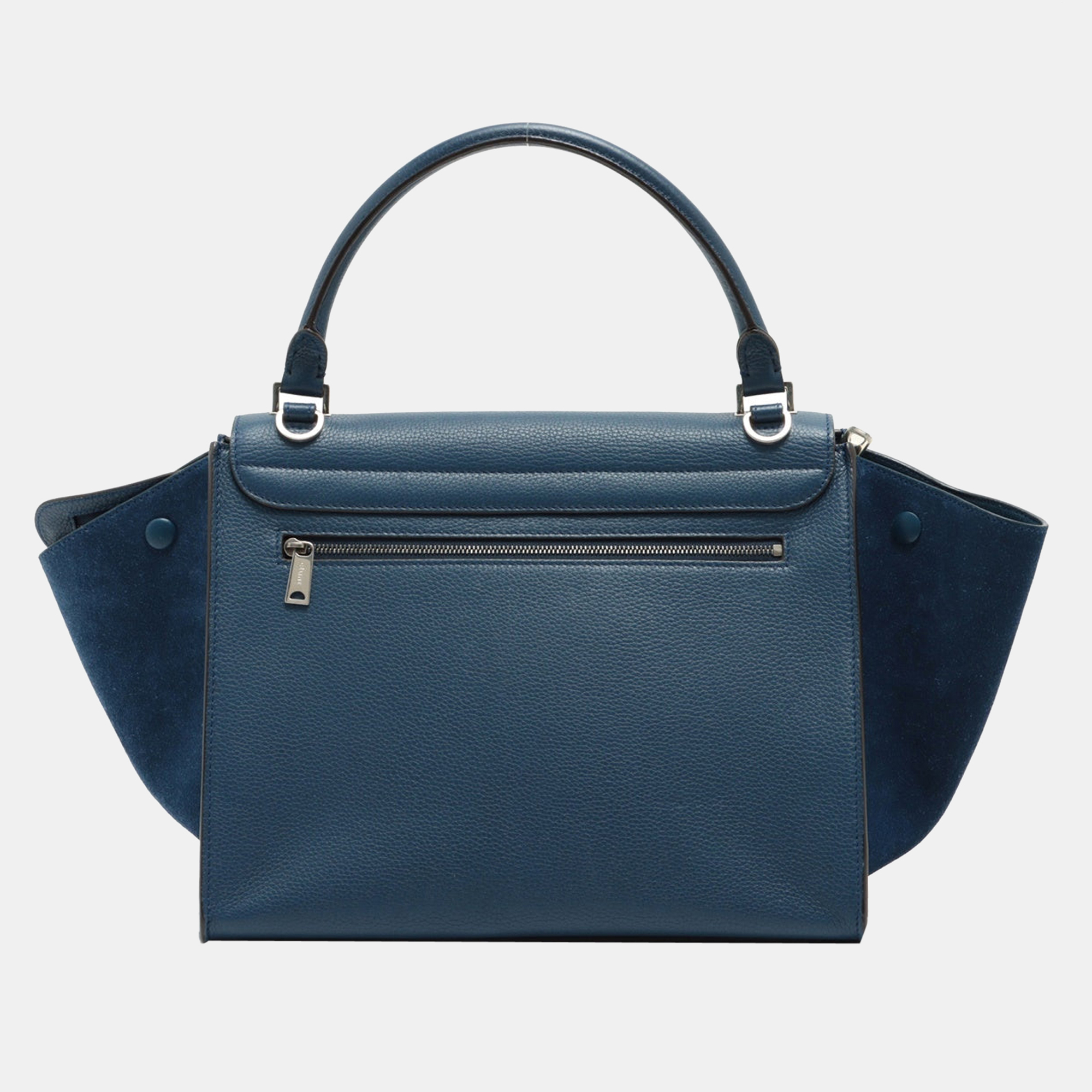 

CELINE Trapeze Leather & suede 2way handbag Blue