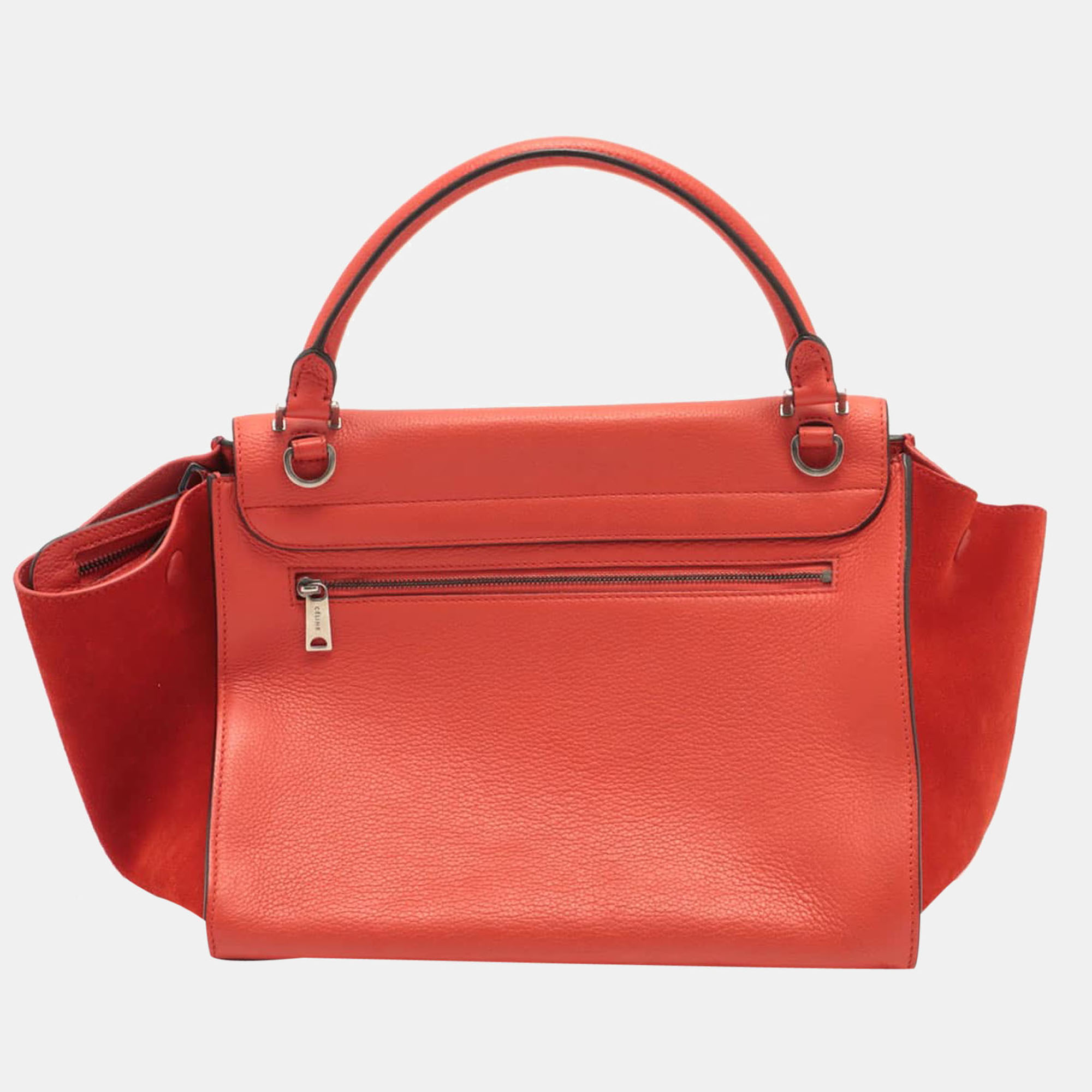 

CELINE Trapeze Leather 2way handbag Red