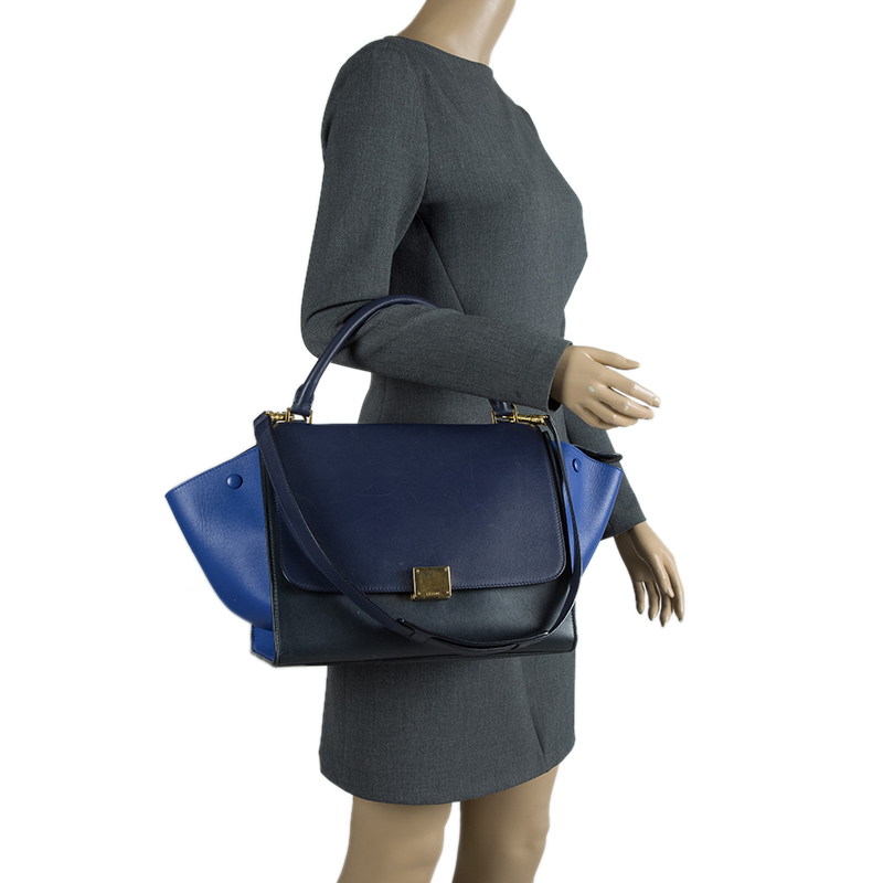 

Celine Tri Color Leather Medium Trapeze Bag, Multicolor