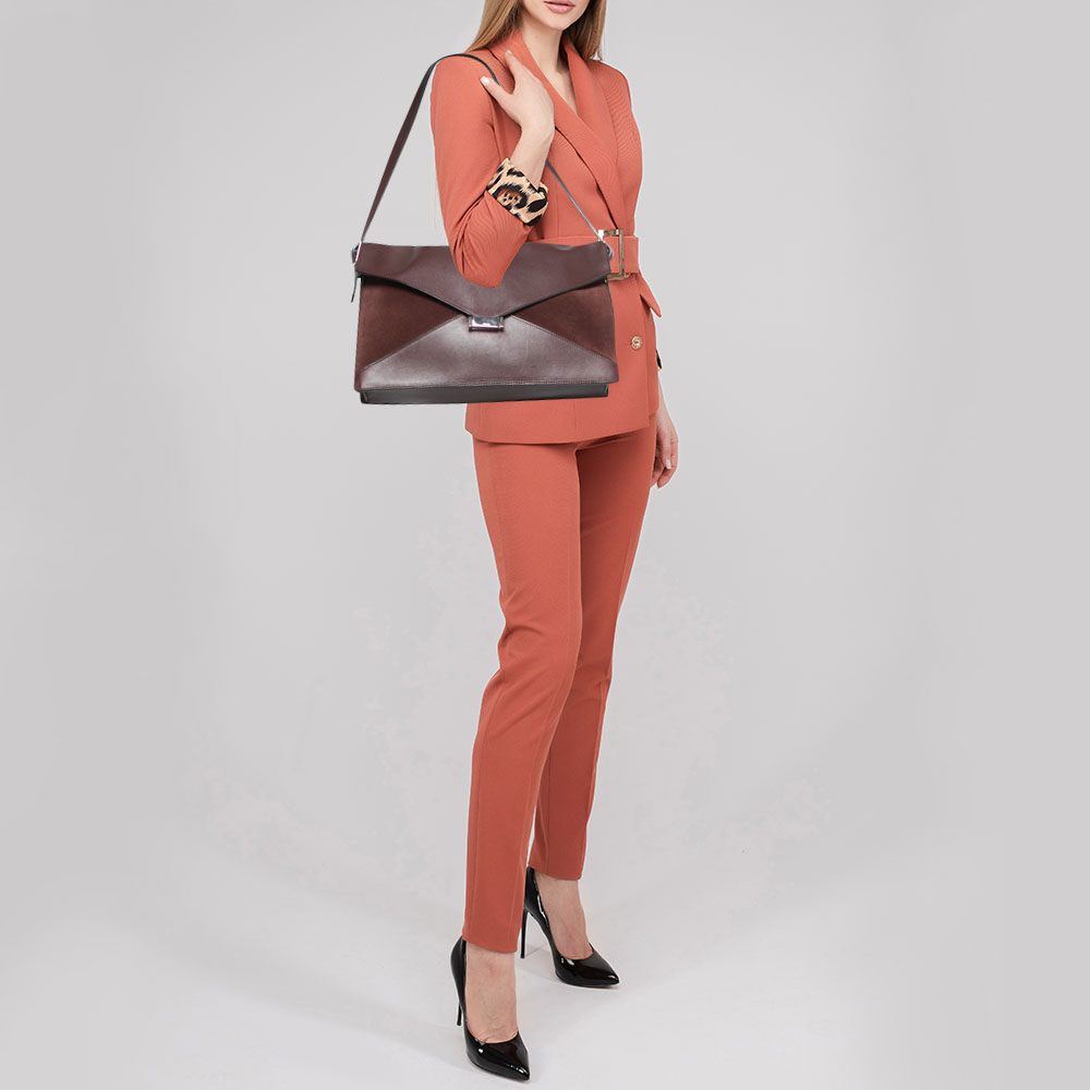 

Celine Burgundy Leather and Suede Medium Diamond Shoulder Bag