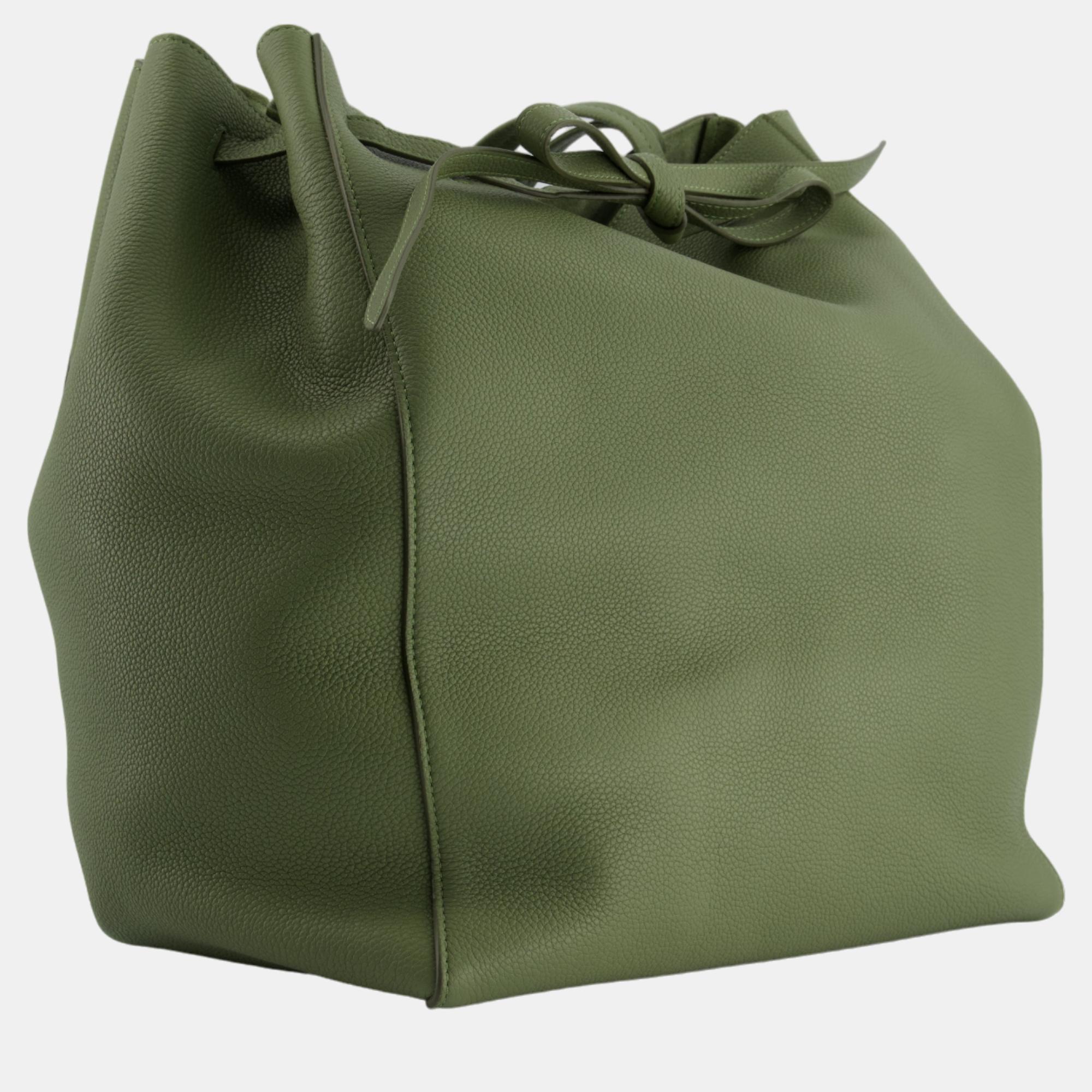 

Celine Sage Green Medium Cabas Phantom Tote In Soft Grainer Leather