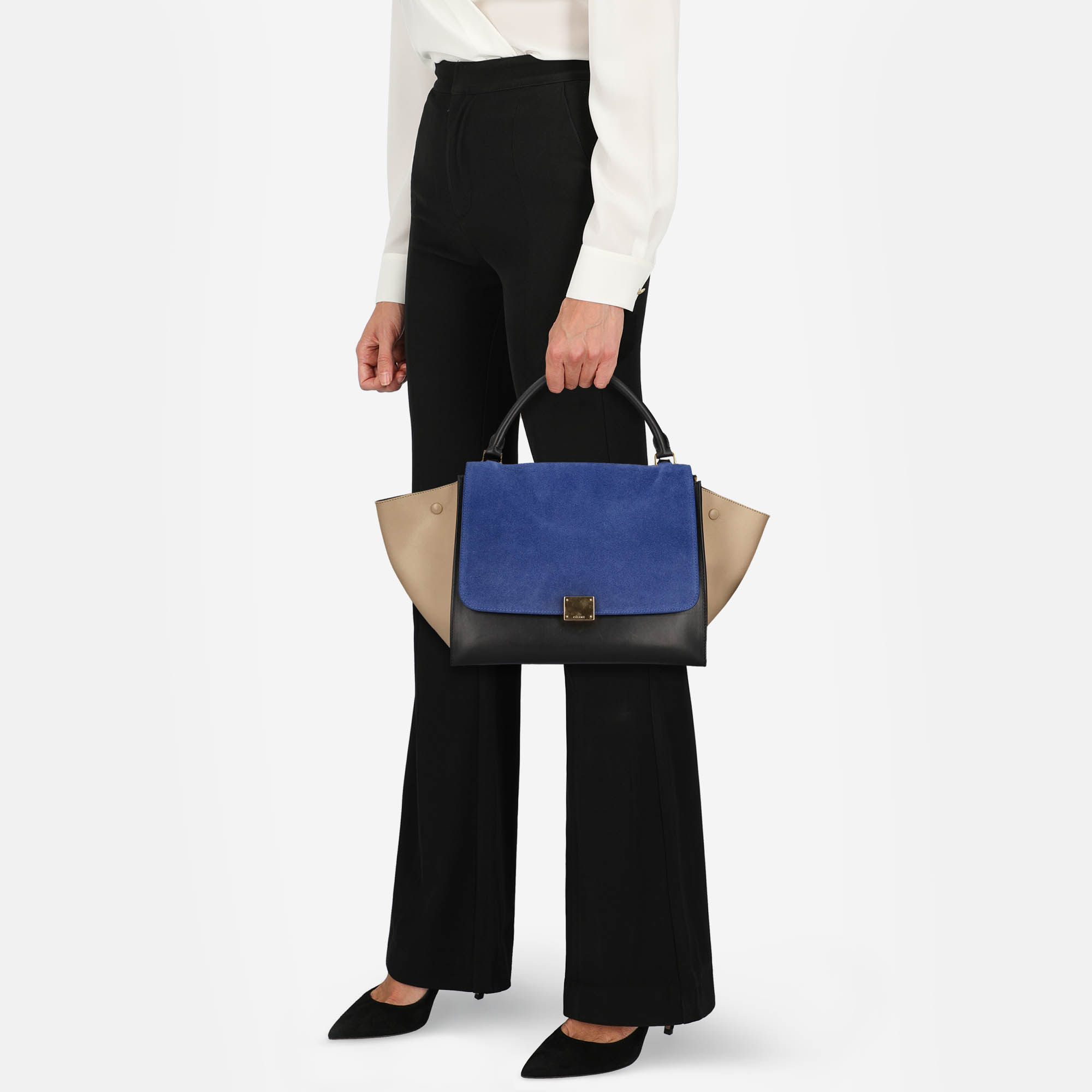 

Celine Trapeze - Women's Leather Tote Bag - Black
