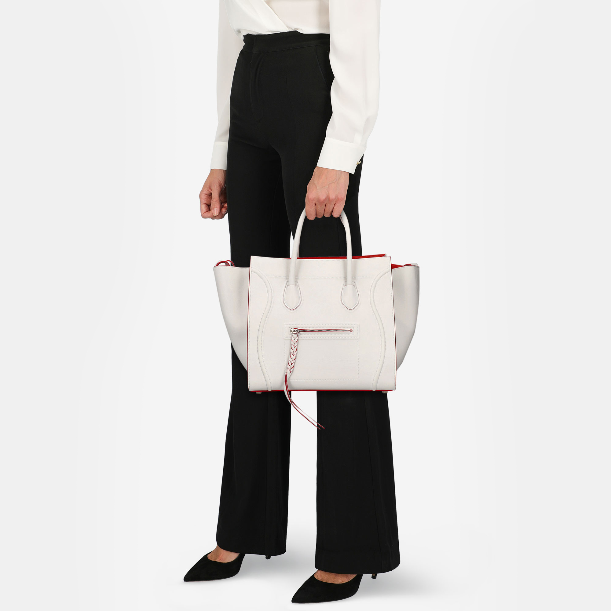 

Celine Women's Leather Tote Bag - White