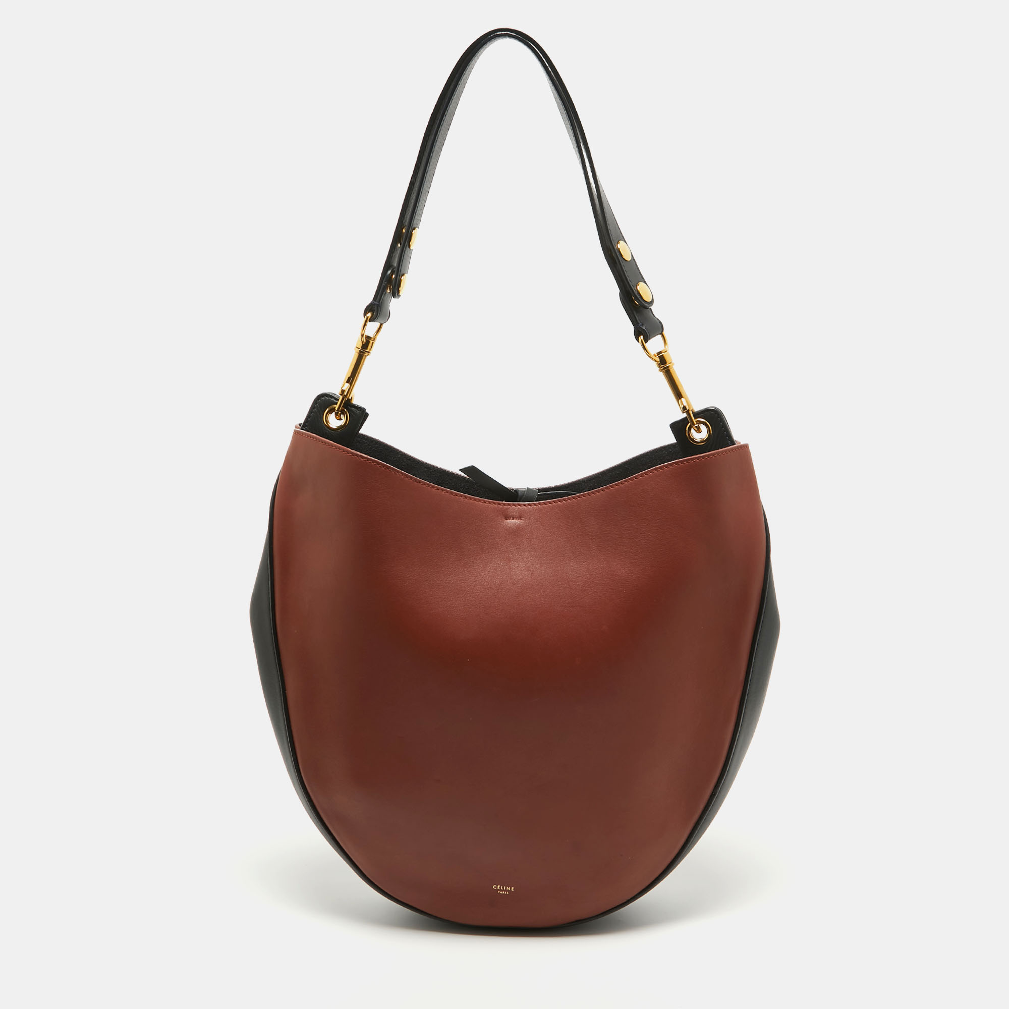 Pre-owned Celine Brown/navy Blue Leather Hobo