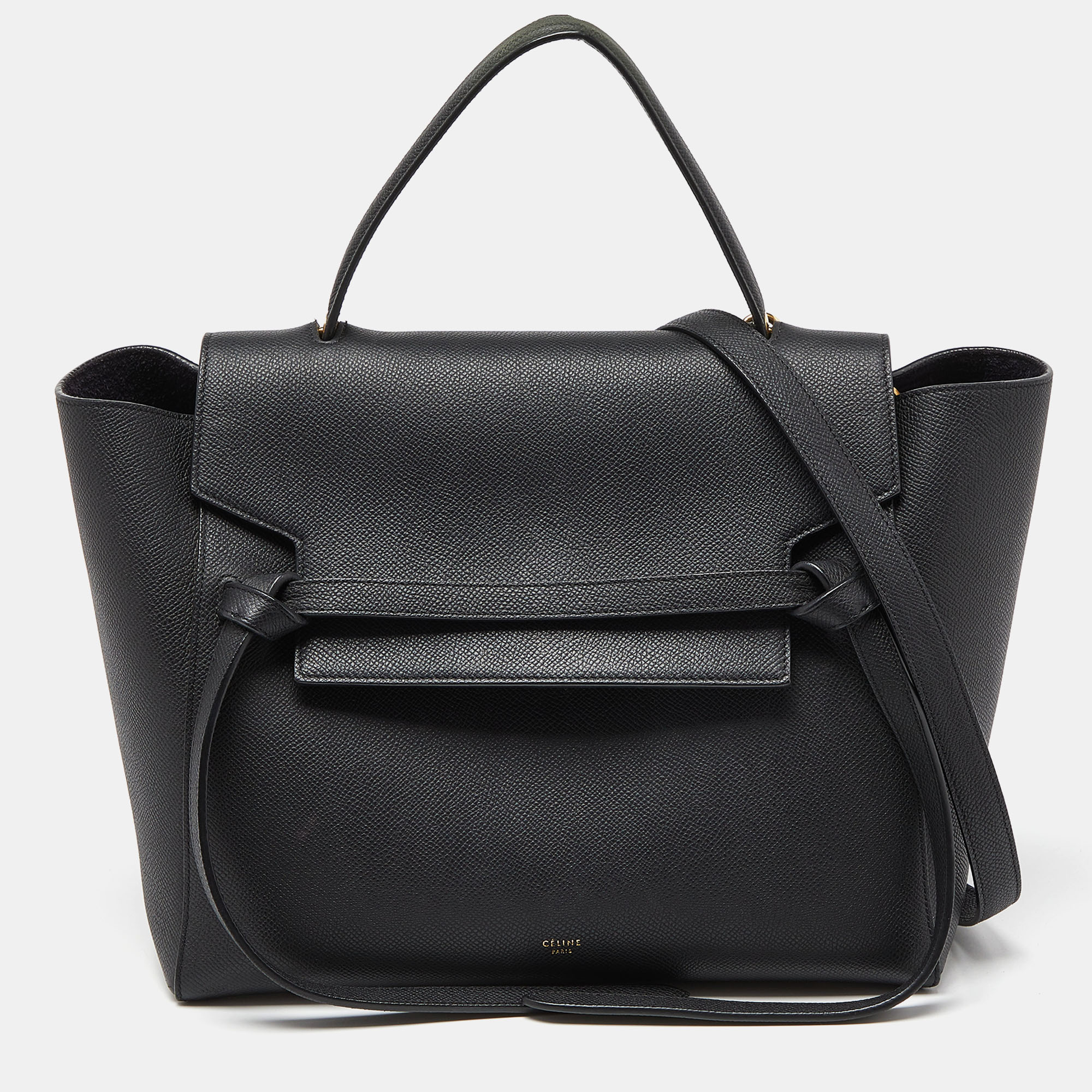 

Celine Black Leather Mini Belt Top Handle Bag