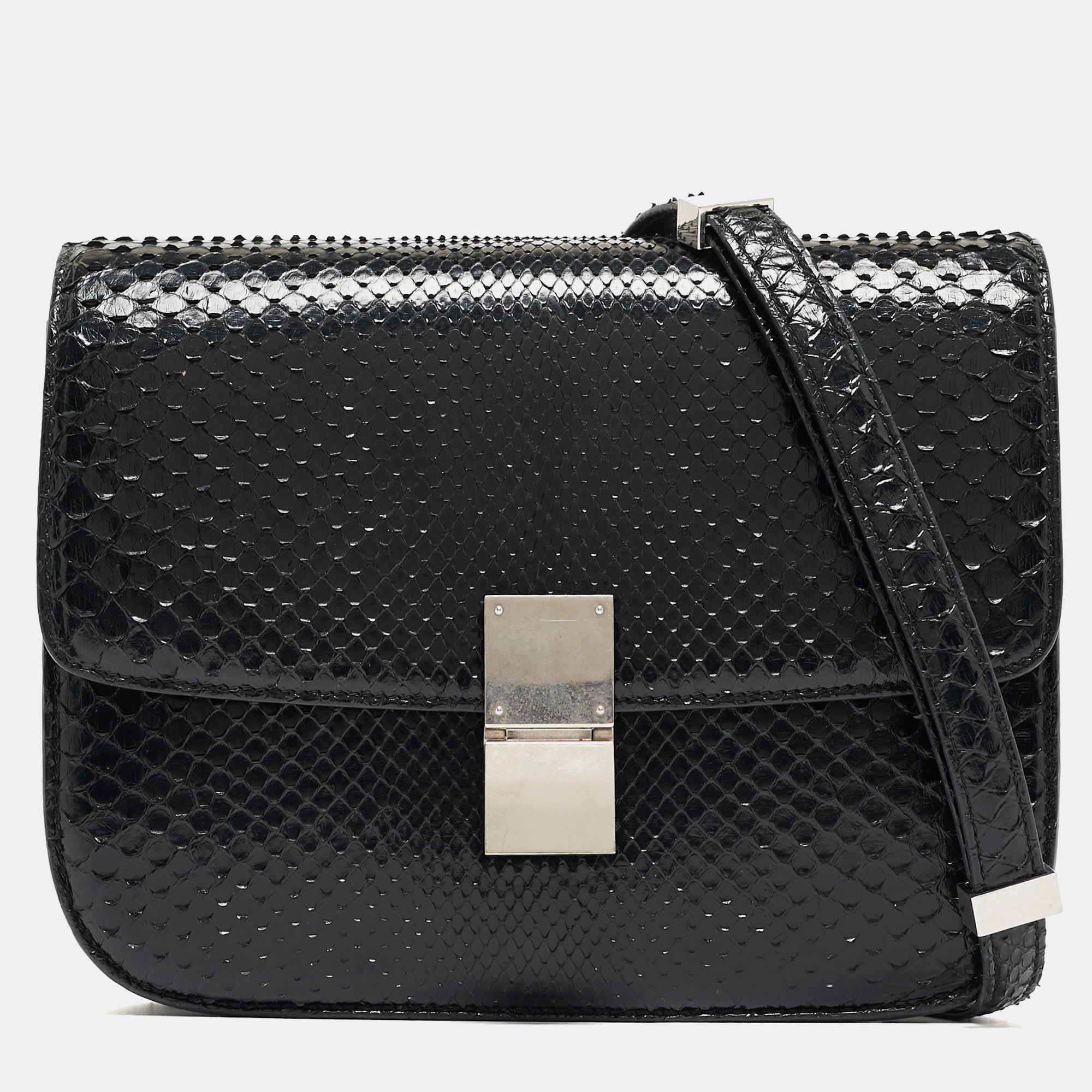 

Celine Black Python  Classic Box Shoulder Bag