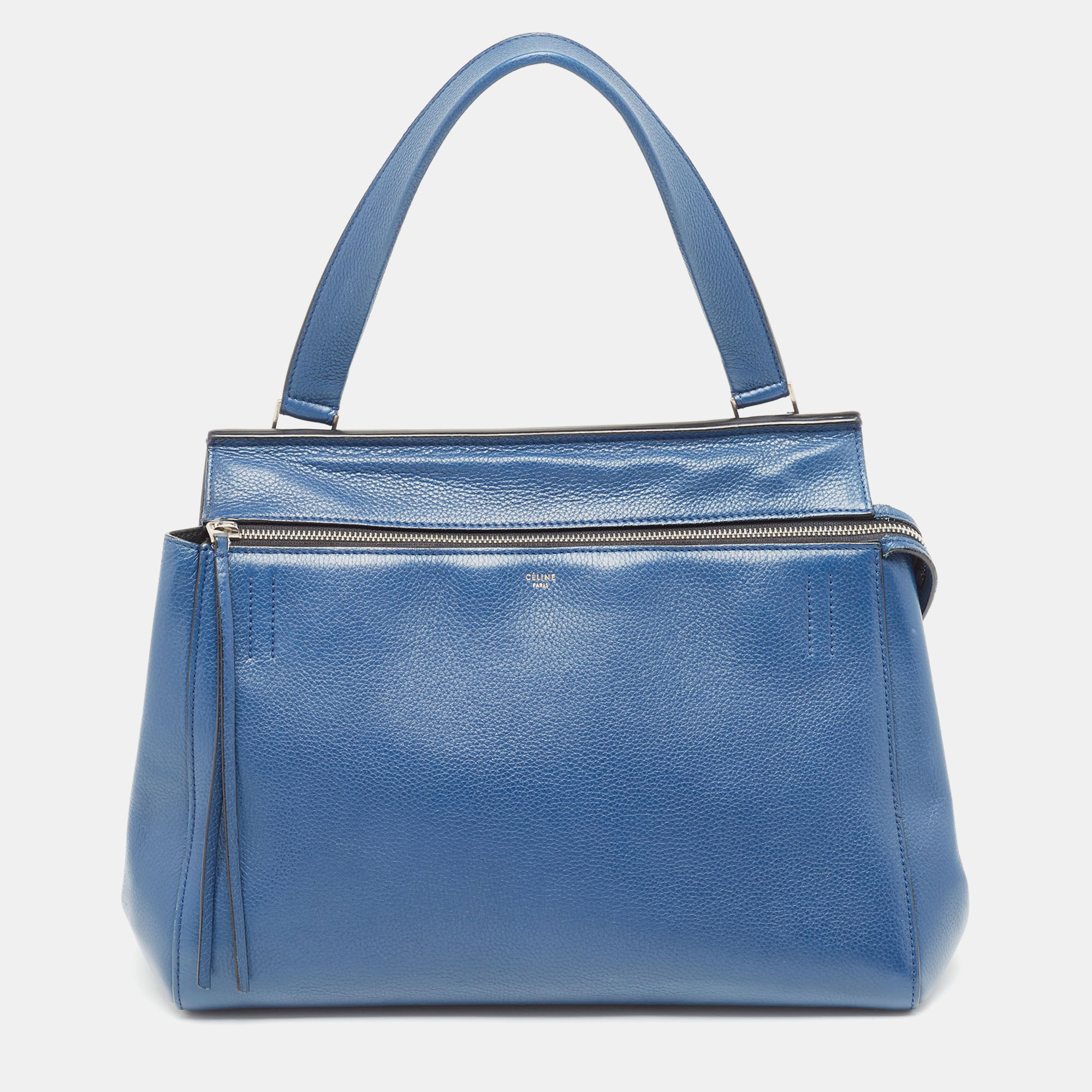 Pre-owned Celine Blue Leather Medium Edge Top Handle Bag
