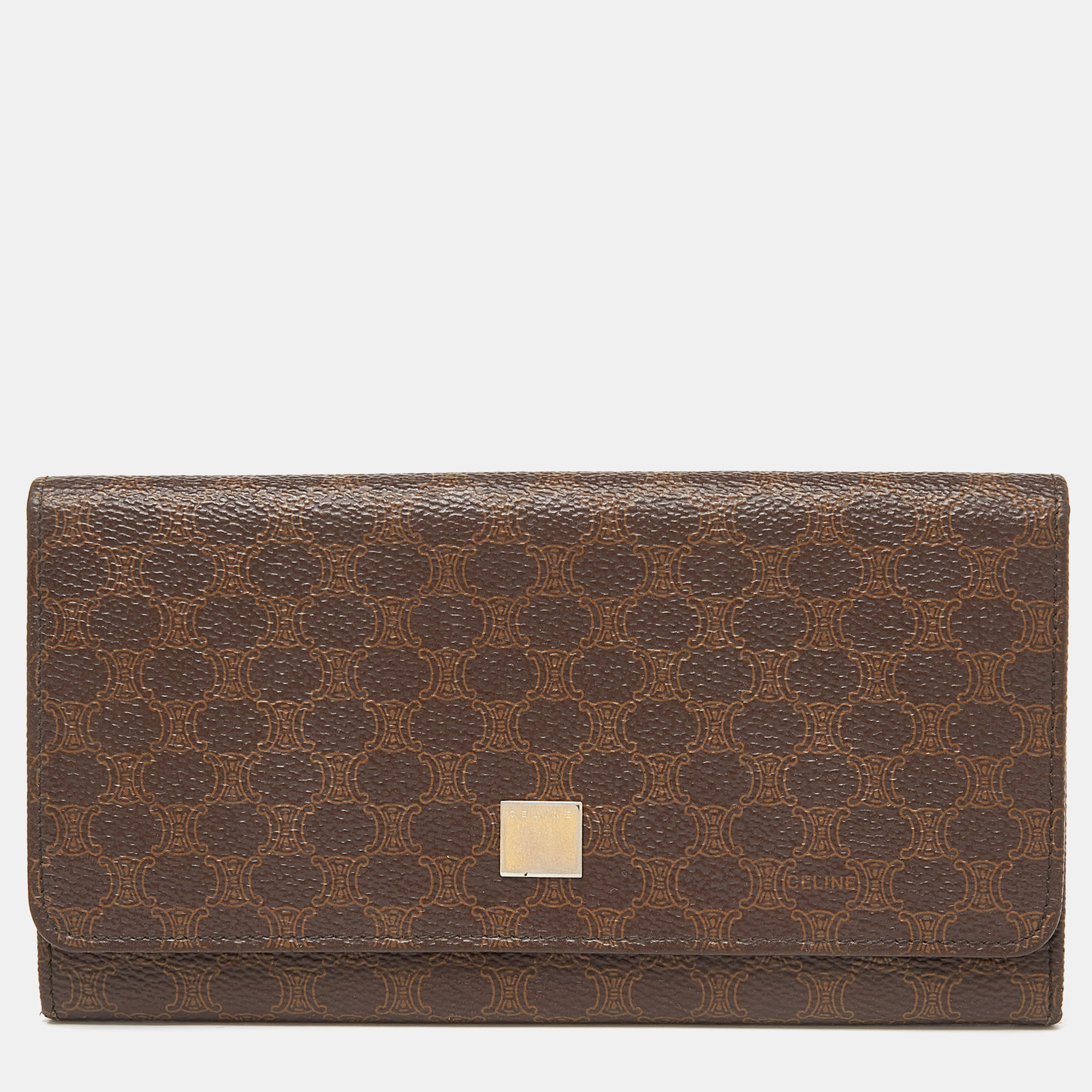 

Celine Brown Macadam Coated Canvas and Leather Continental Wallet