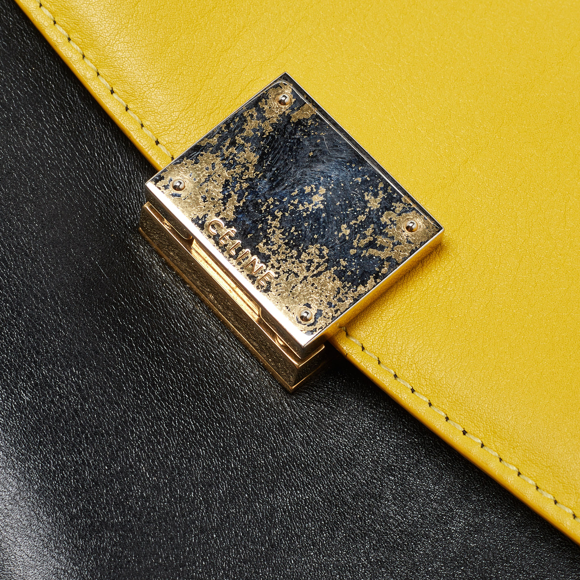 Celine Tri Color Leather Medium Trapeze Bag 