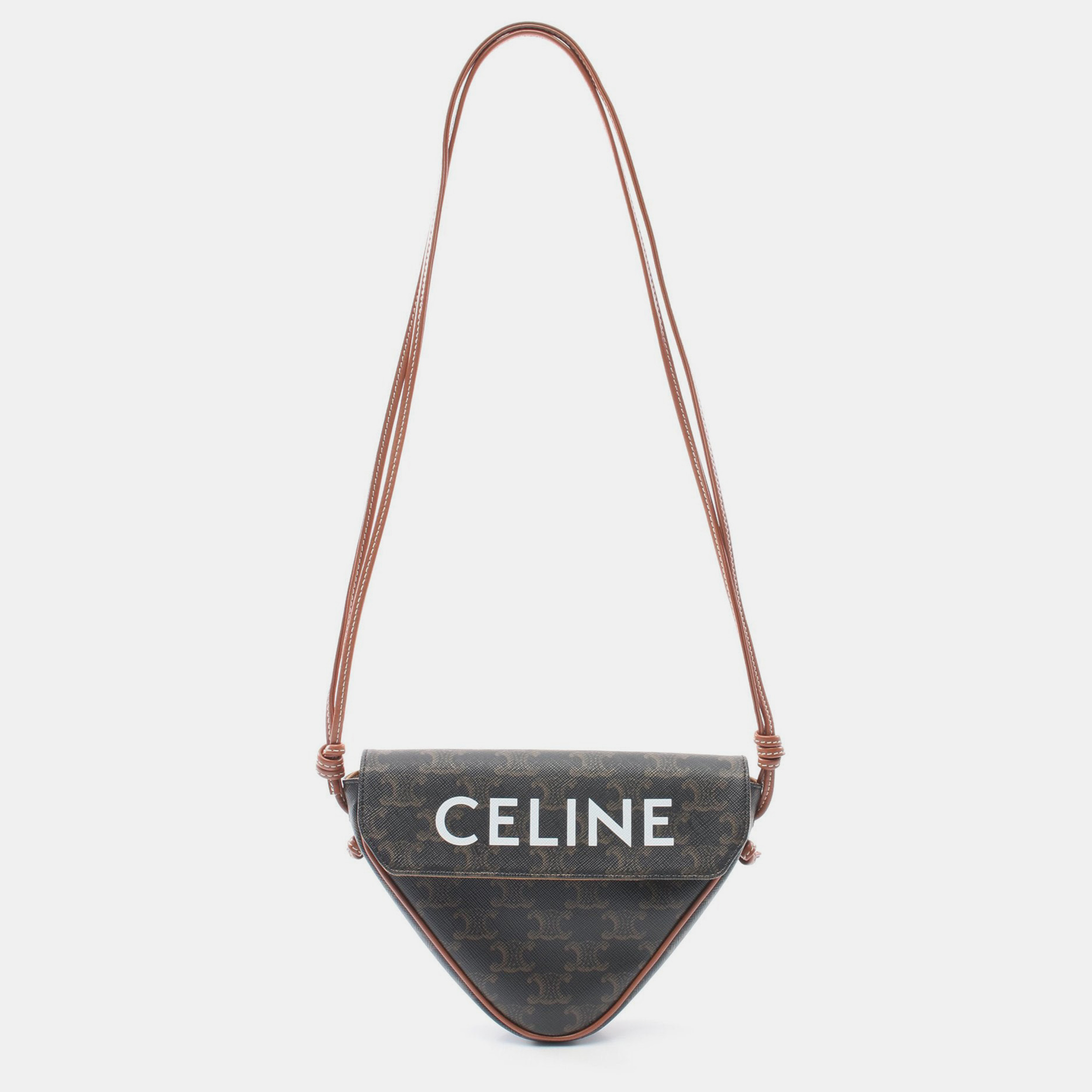 

Celine Triomphe Triangle bag Shoulder bag PVC Leather Dark Brown