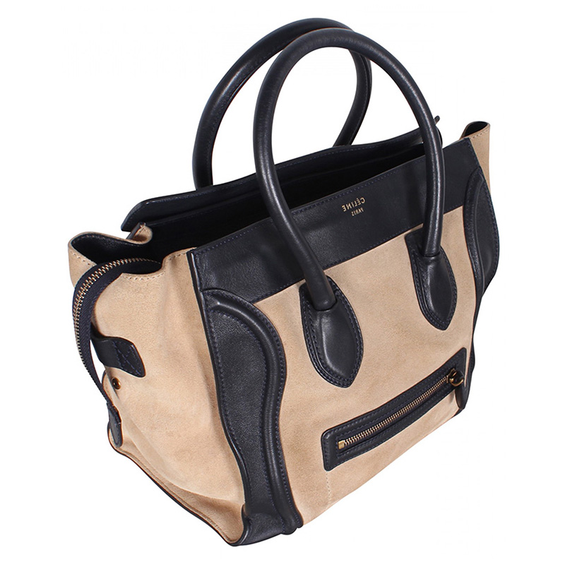 

Celine Bi Color Leather/Suede Mini Luggage Tote, Multicolor