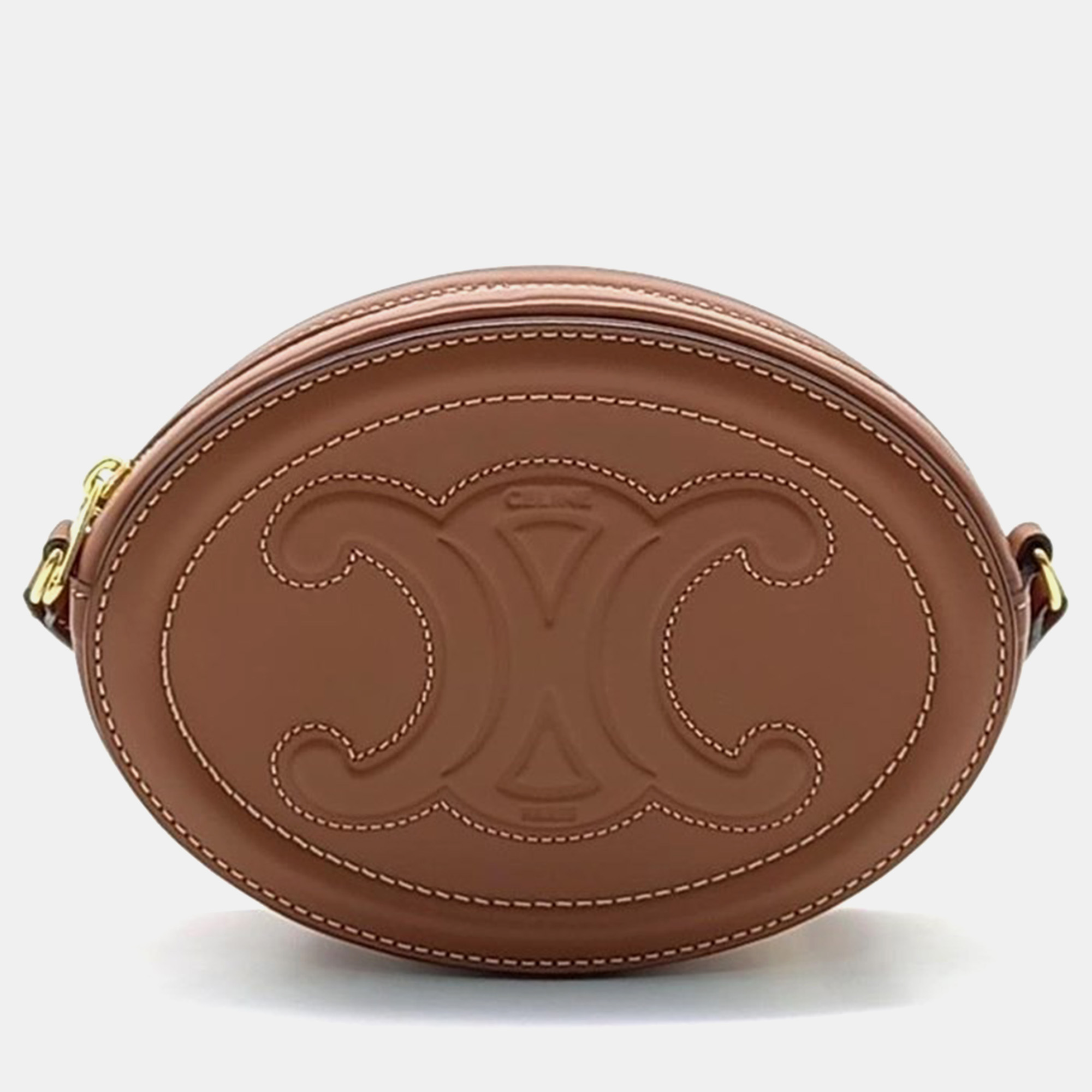 

Celine Oval Pulse Crossbody Bag, Brown