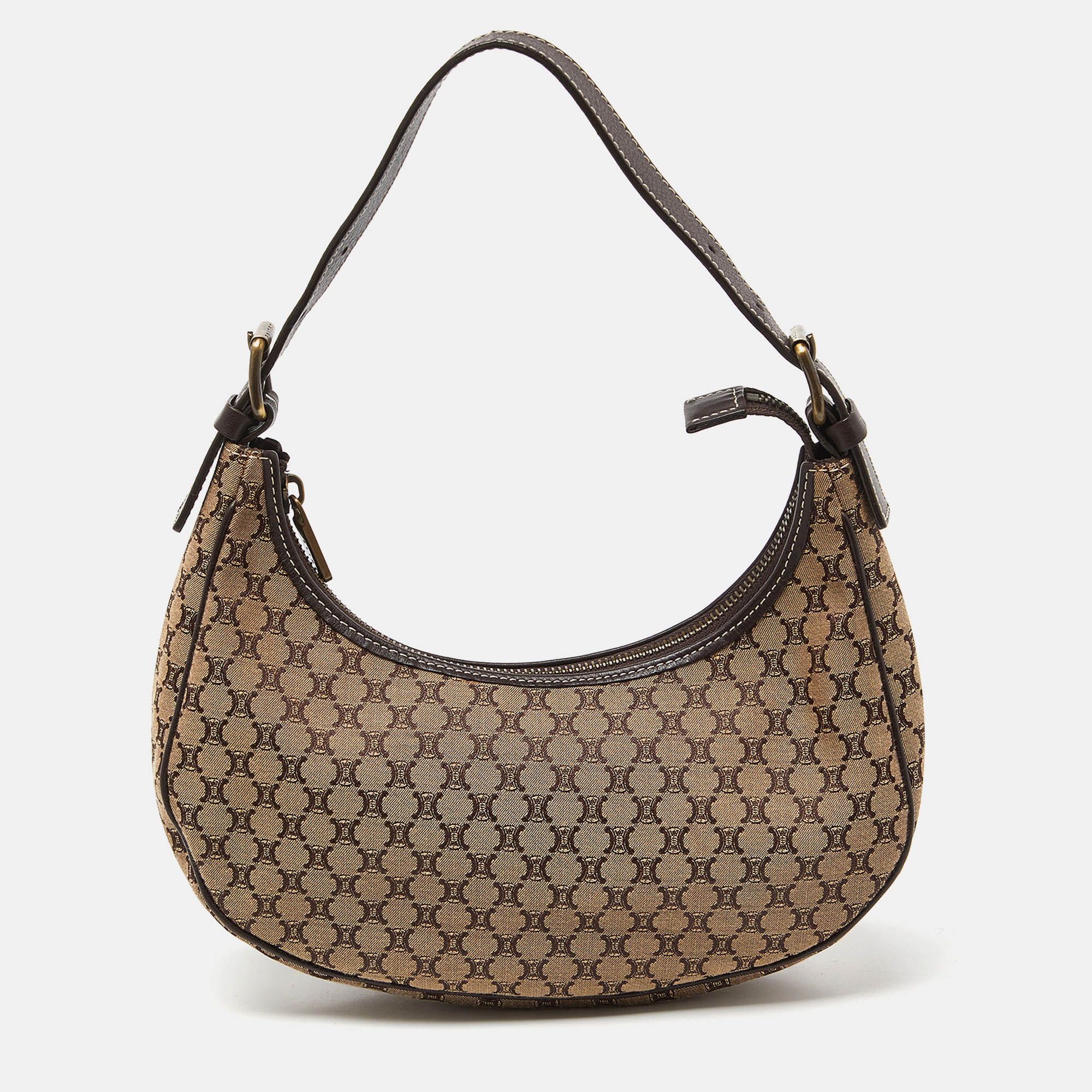 

Celine Brown/Beige Macadam Canvas and Leather Hobo