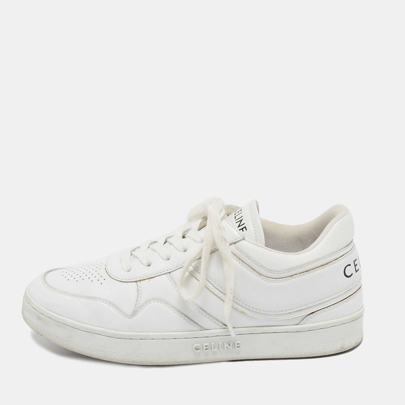 

Celine White Leather Low Top Sneakers Size