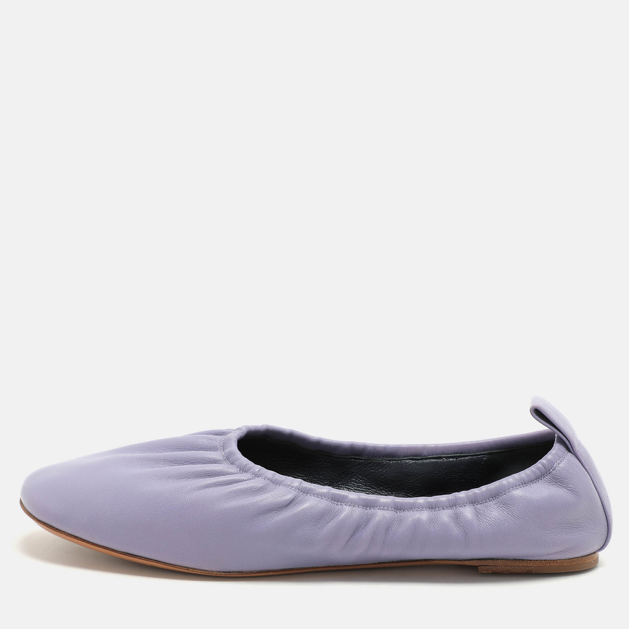 

Celine Purple Leather Scrunch Ballet Flats Size