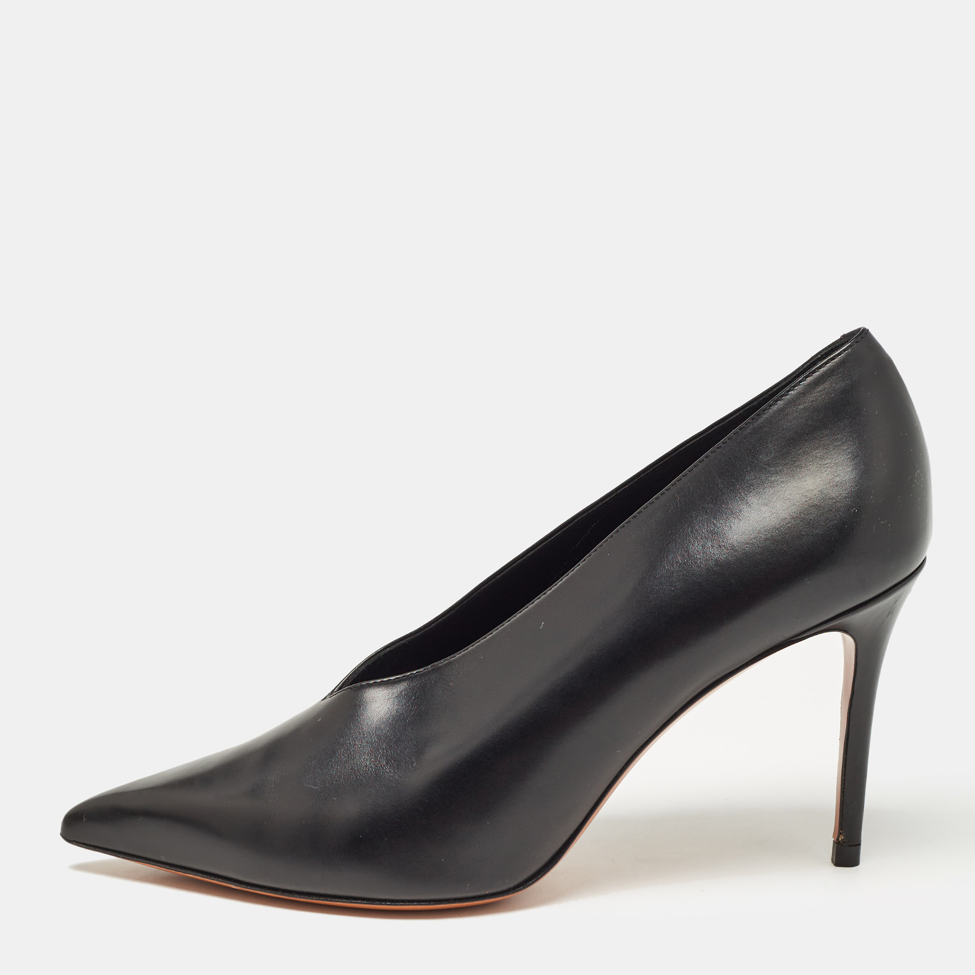 

Celine Black Leather V Neck Pumps Size