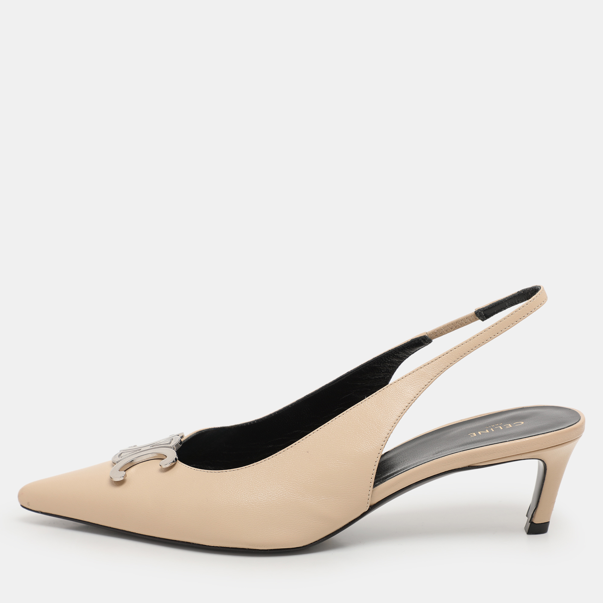 

Celine Beige Leather Alma Triomphe Pumps Size