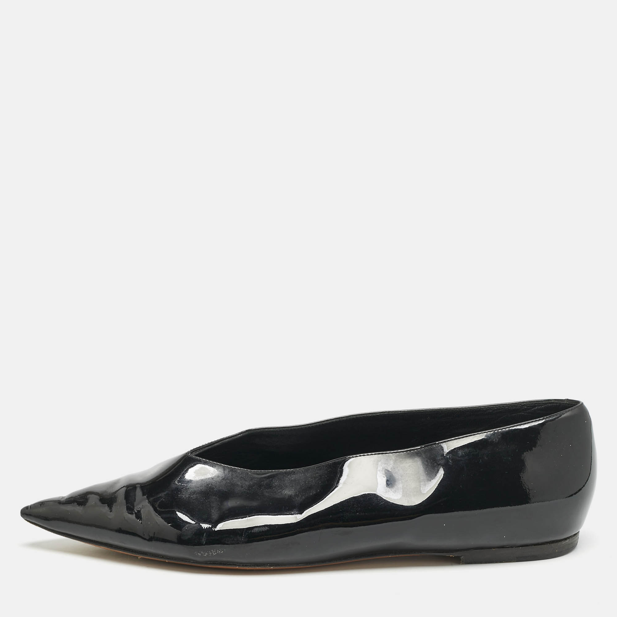 

Celine Black Leather V-Neck Ballet Flats Size
