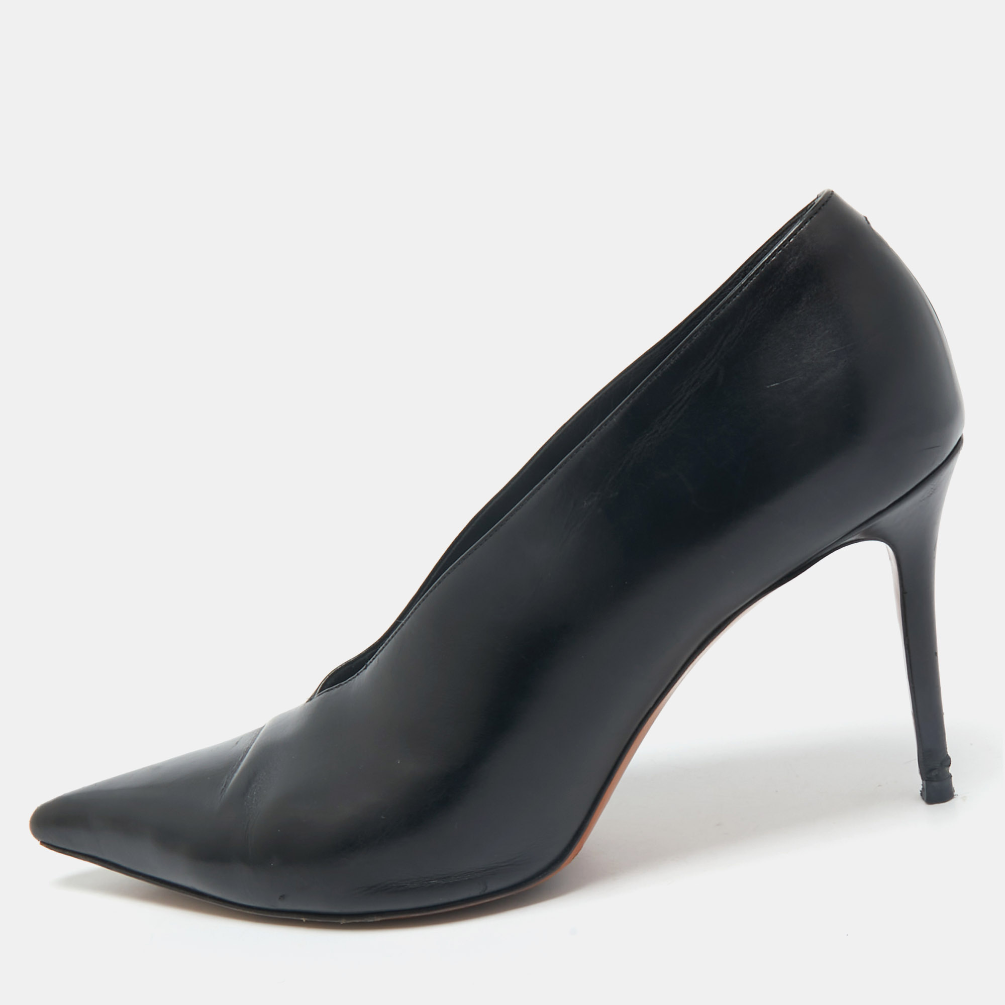 

Celine Black Leather V Neck Pumps Size