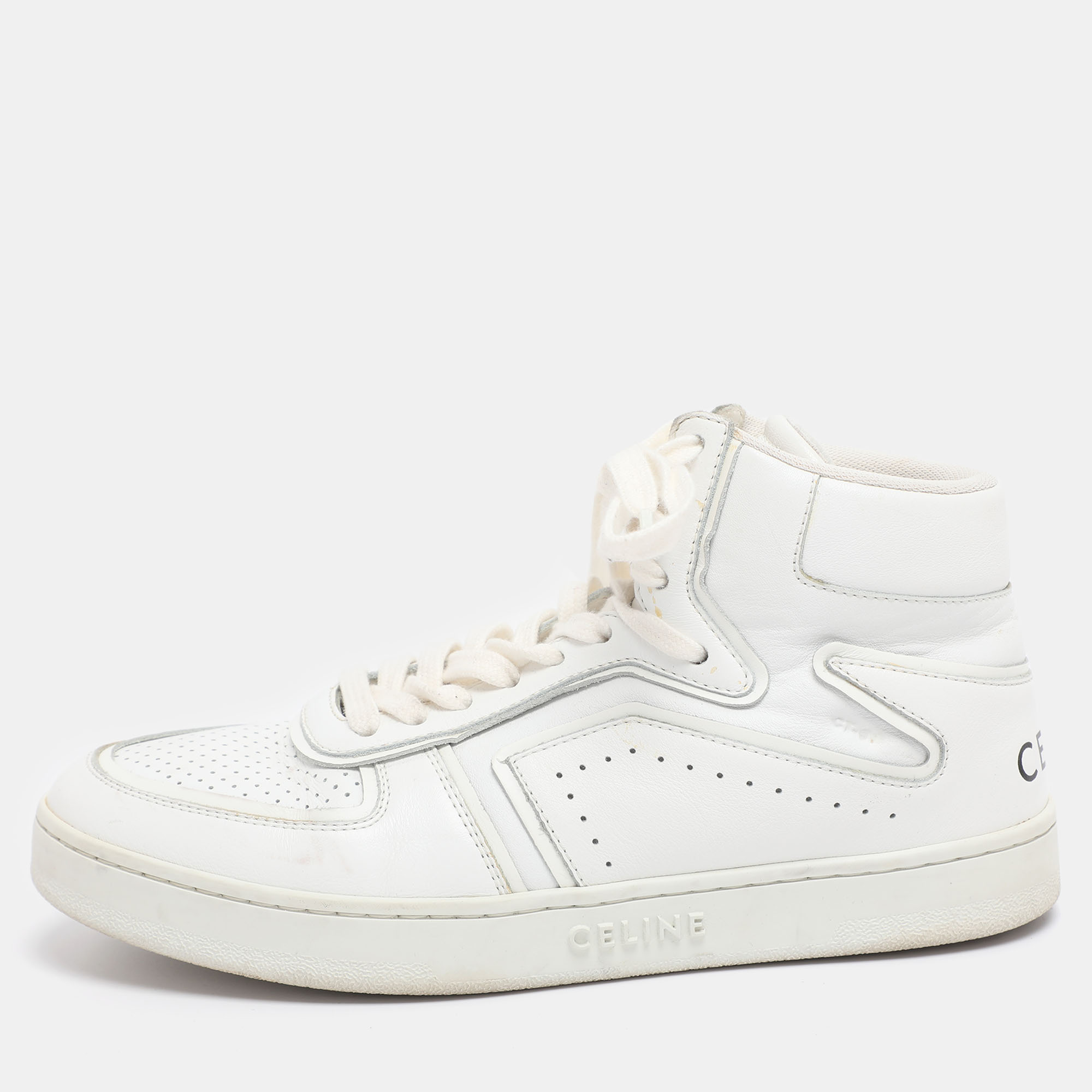 

Celine White Leather CT-01 Z High Top Sneakers Size