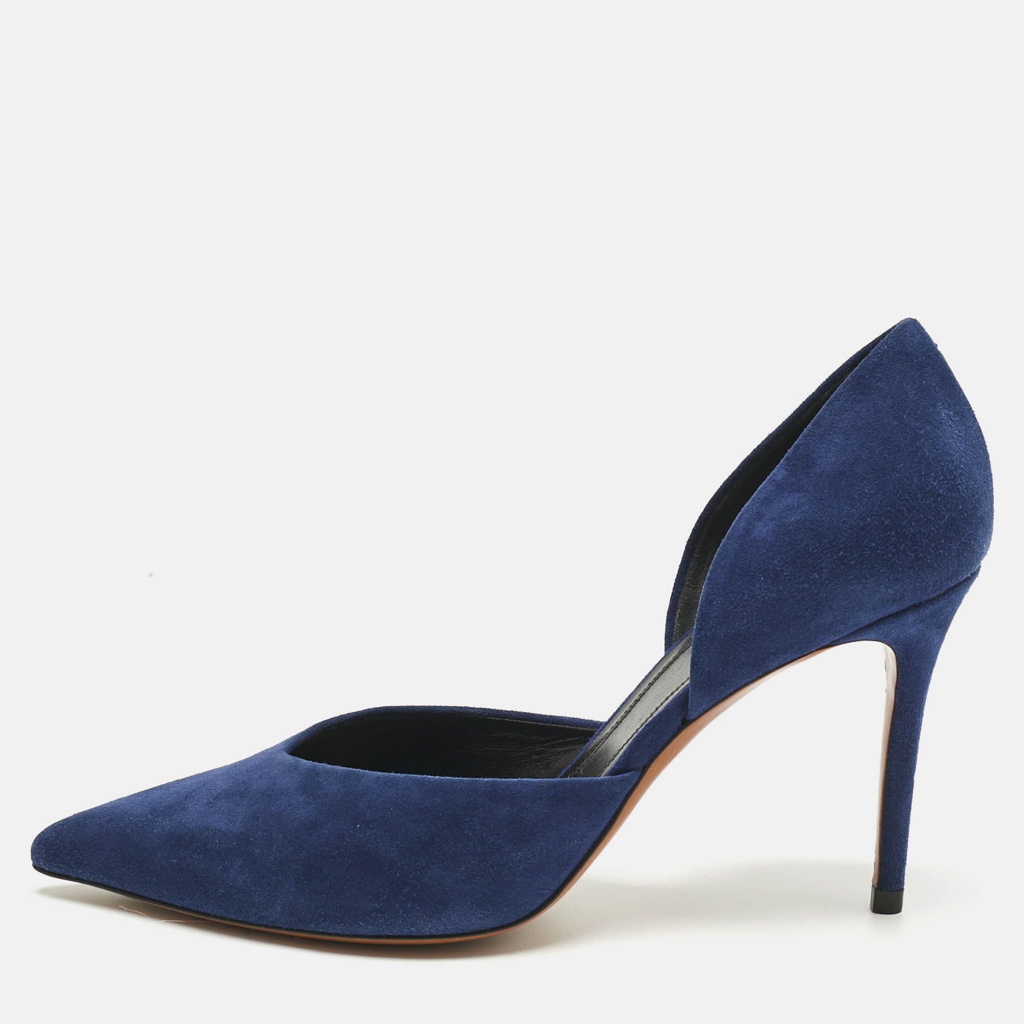 

Celine Navy Blue Suede D'orsay Pumps Size